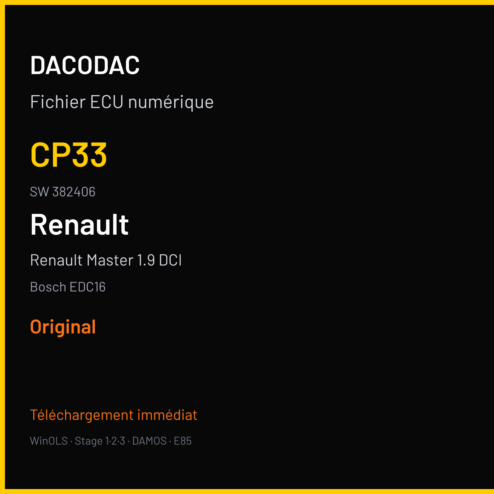 Renault Master 1.9 DCI (2006) — Bosch EDC16 — CP33 · 382406 — Original