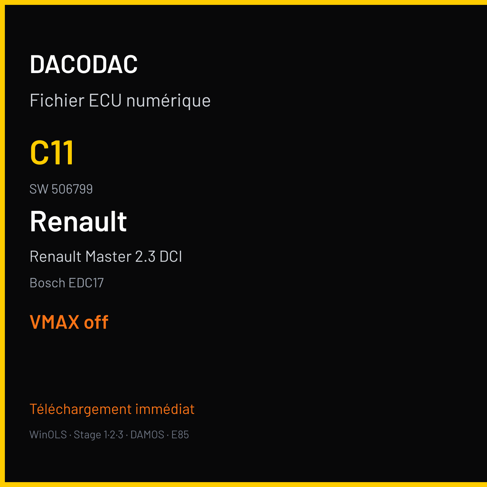 Renault Master 2.3 DCI (2010) — Bosch EDC17 — C11 · 506799 — VMAX off