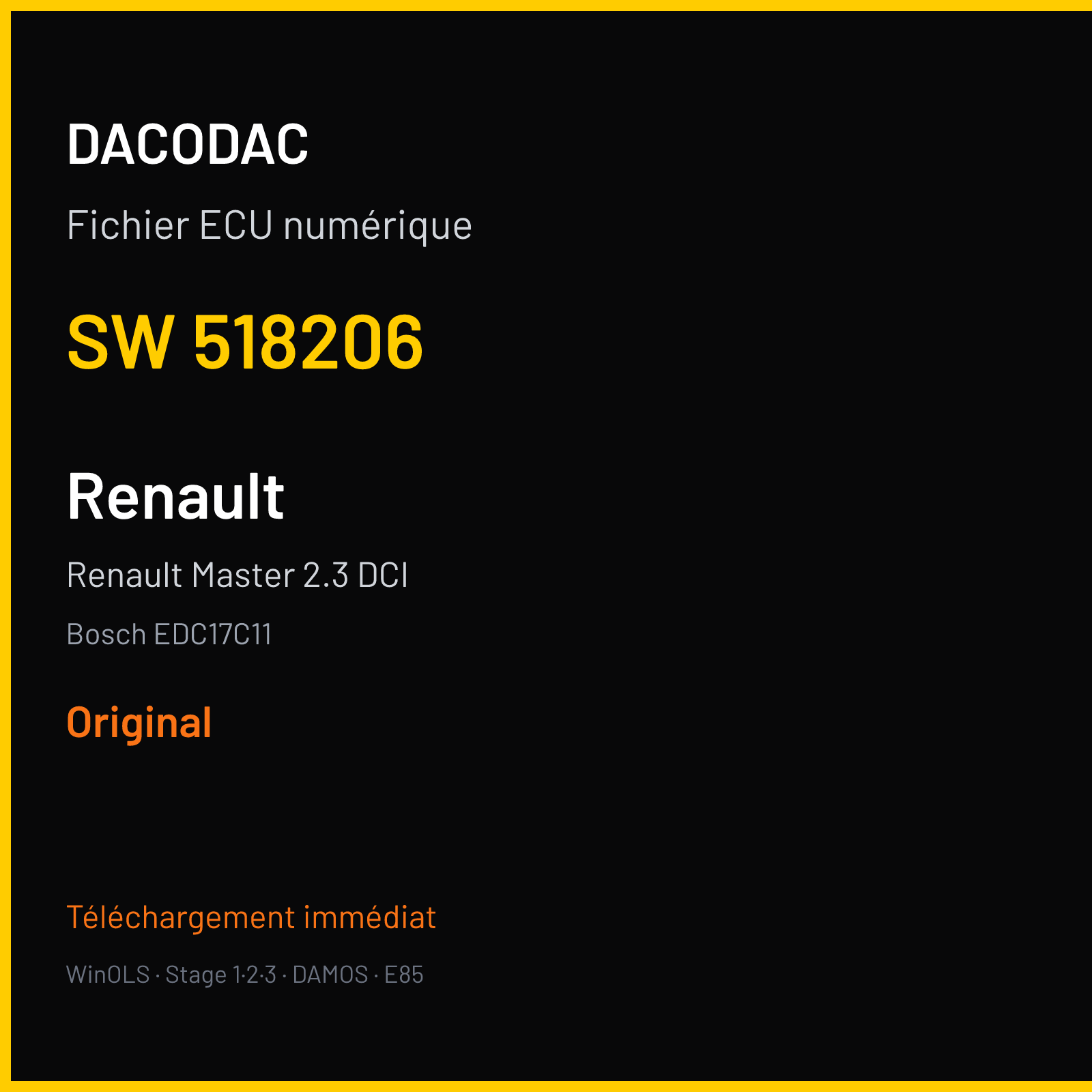 Renault Master 2.3 DCI (2017) — Bosch EDC17C11 — 518206 — Original