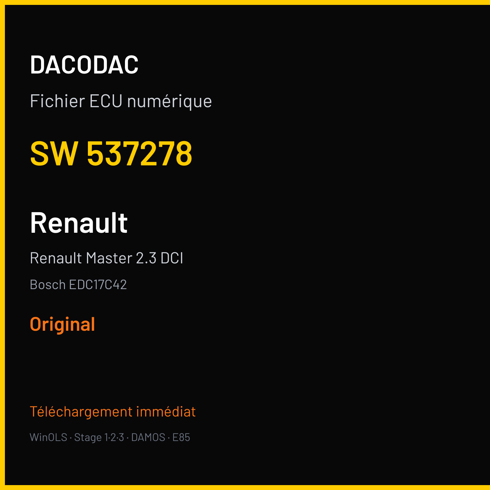Renault Master 2.3 DCI (2013) — Bosch EDC17C42 — 537278 — Original