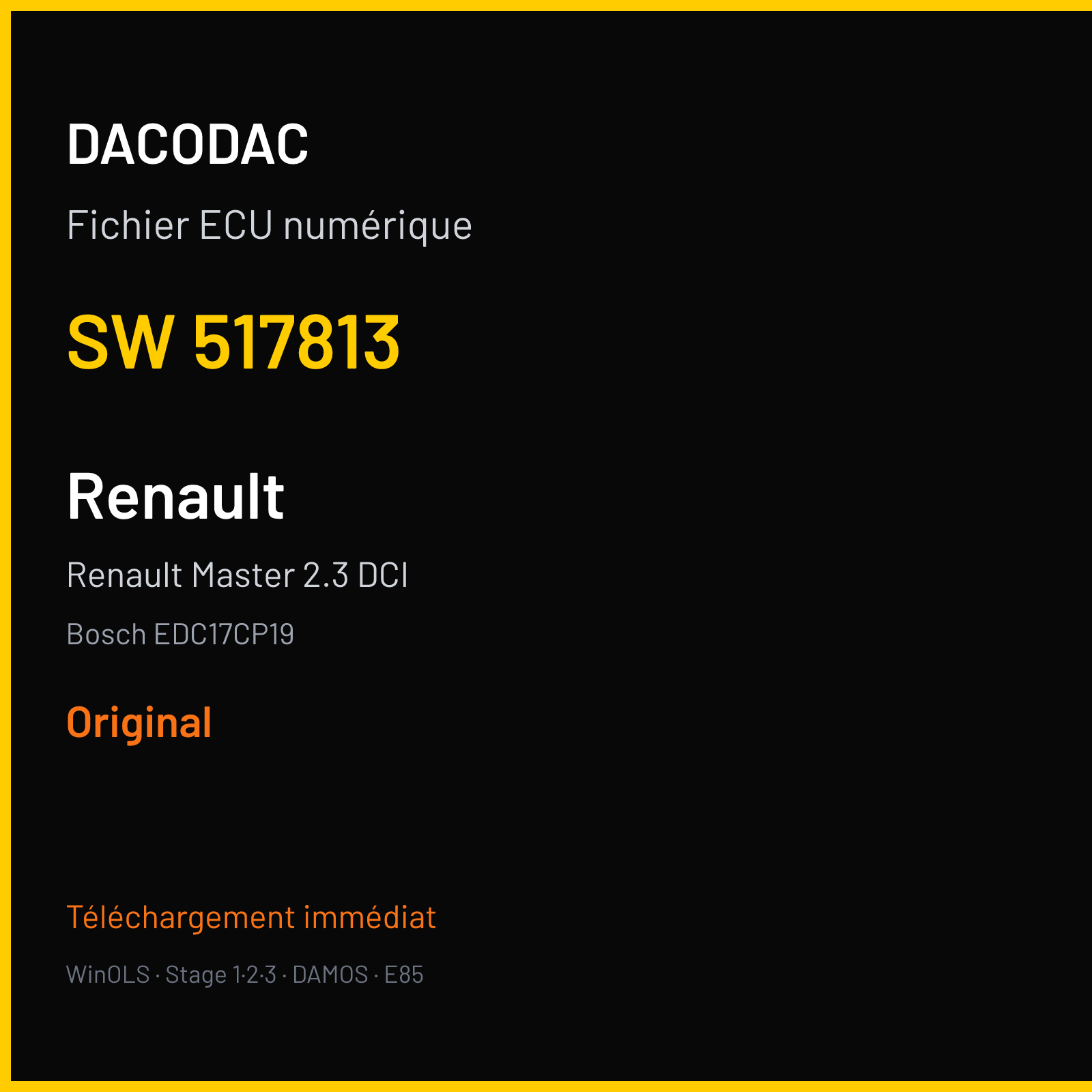 Renault Master 2.3 DCI — Bosch EDC17CP19 — 517813 — Original