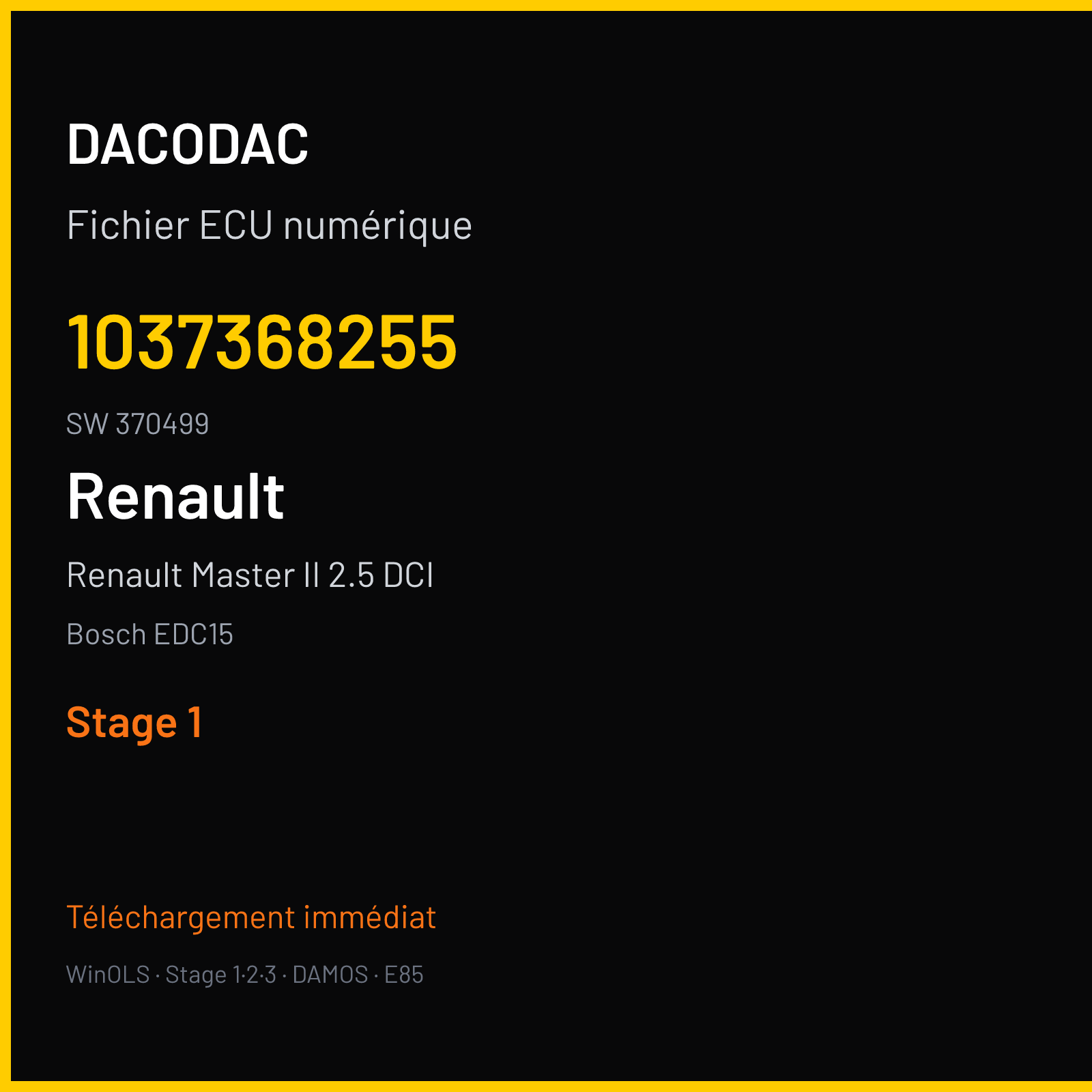 Renault Master II 2.5 DCI (2004) — Bosch EDC15 — 1037368255 · 370499 — Stage 1