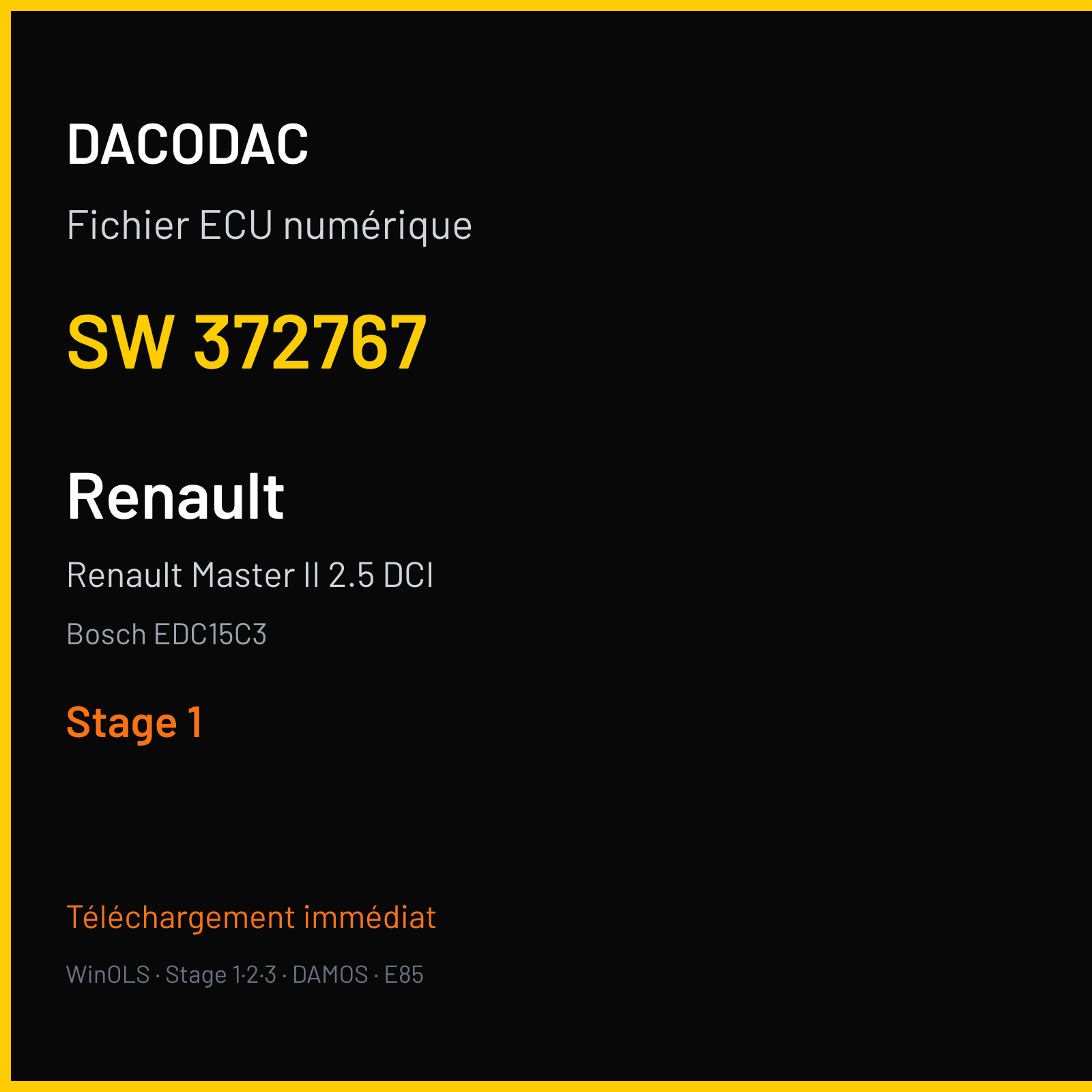 Renault Master II 2.5 DCI (2006) — Bosch EDC15C3 — 372767 — Stage 1