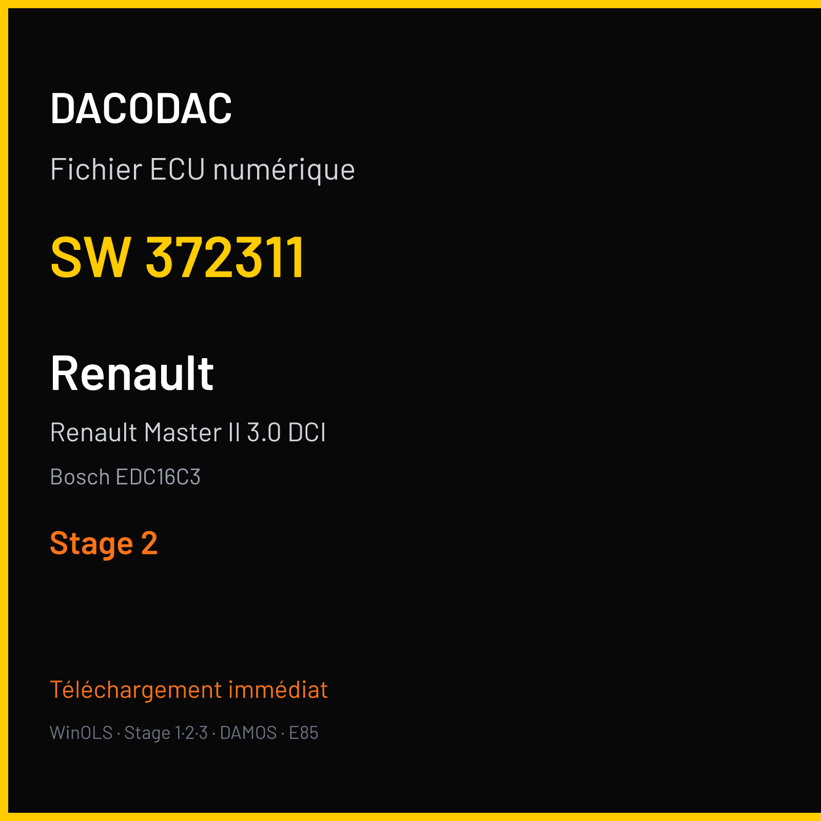Renault Master II 3.0 DCI (2005) — Bosch EDC16C3 — 372311 — Stage 2