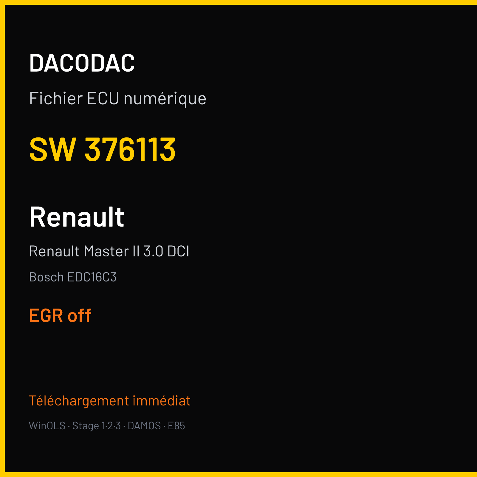 Renault Master II 3.0 DCI (2008) — Bosch EDC16C3 — 376113 — EGR off