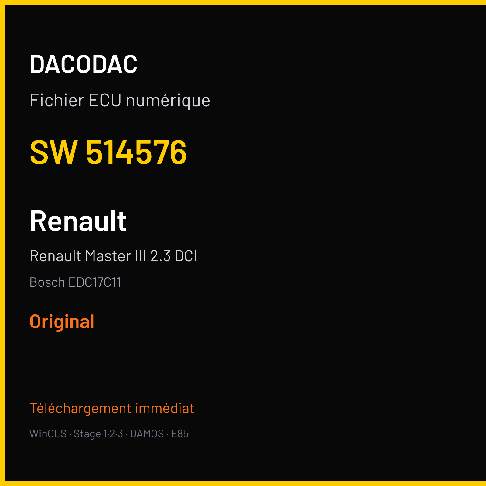 Renault Master III 2.3 DCI (2013) — Bosch EDC17C11 — 514576 — Original