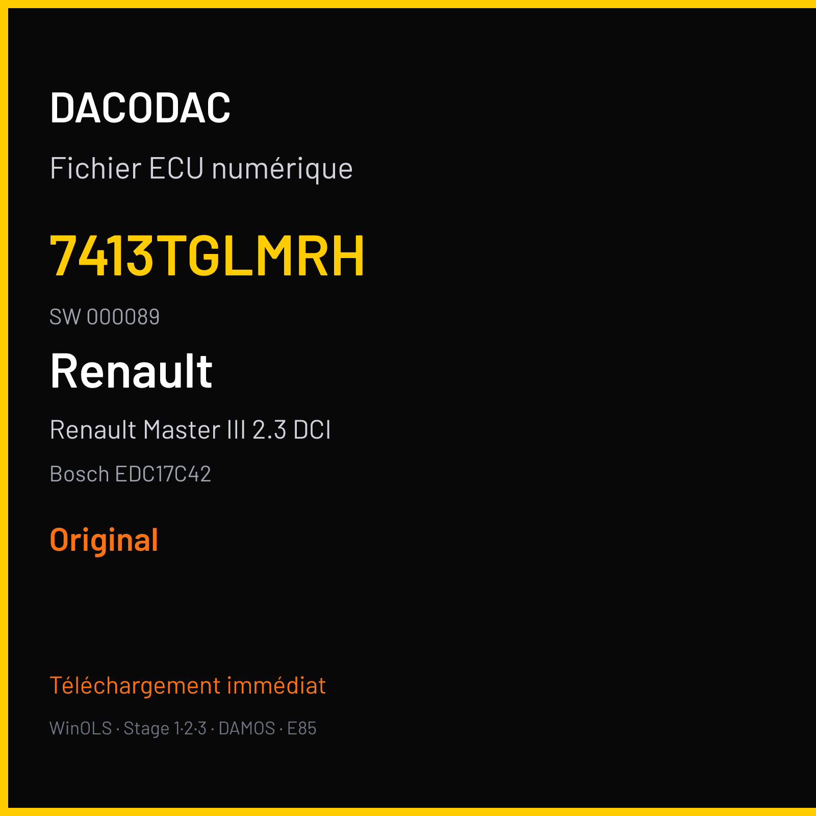 Renault Master III 2.3 DCI (2015) — Bosch EDC17C42 — 7413TGLMRH · 000089 — Original