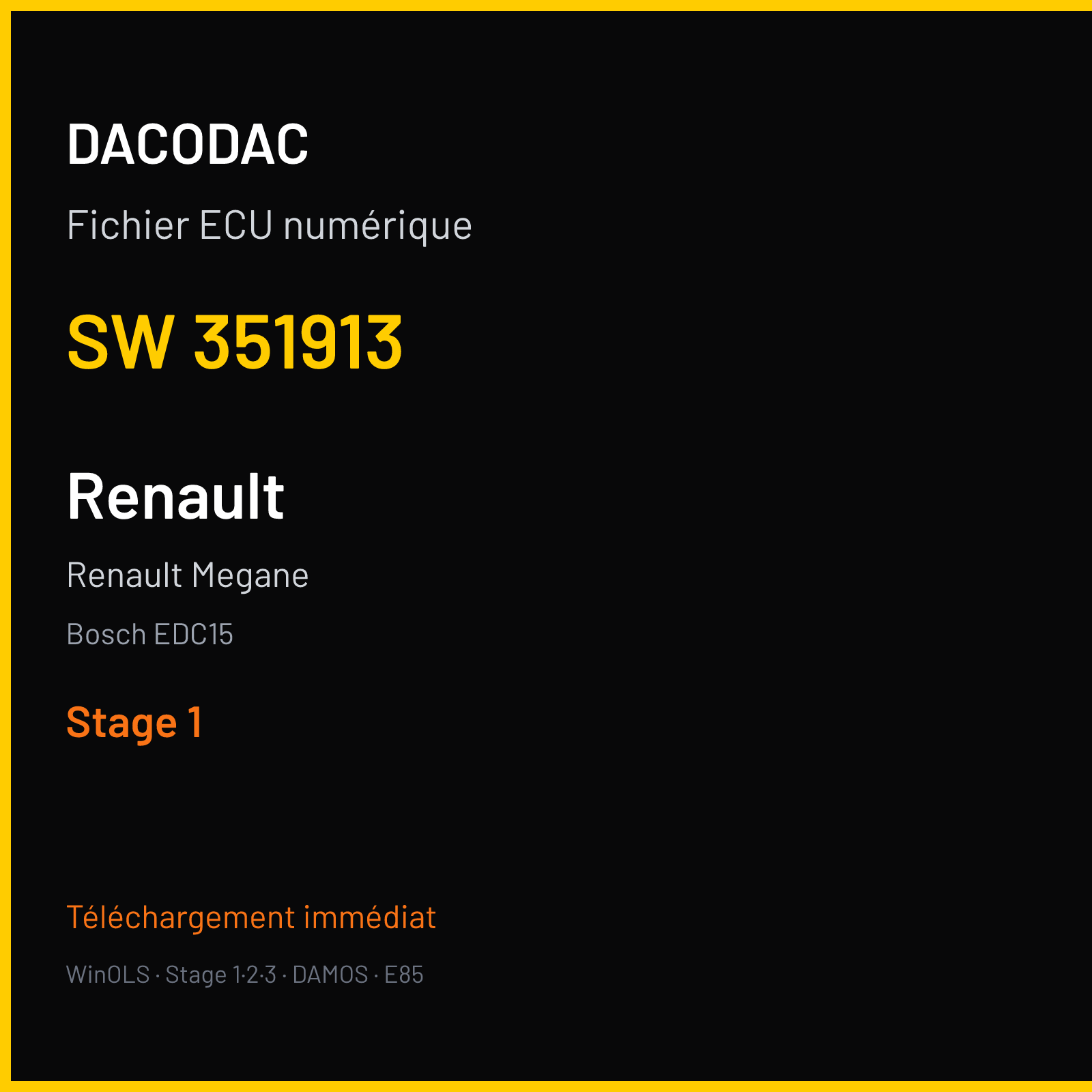 Renault Megane (2001) — Bosch EDC15 — 351913 — Stage 1