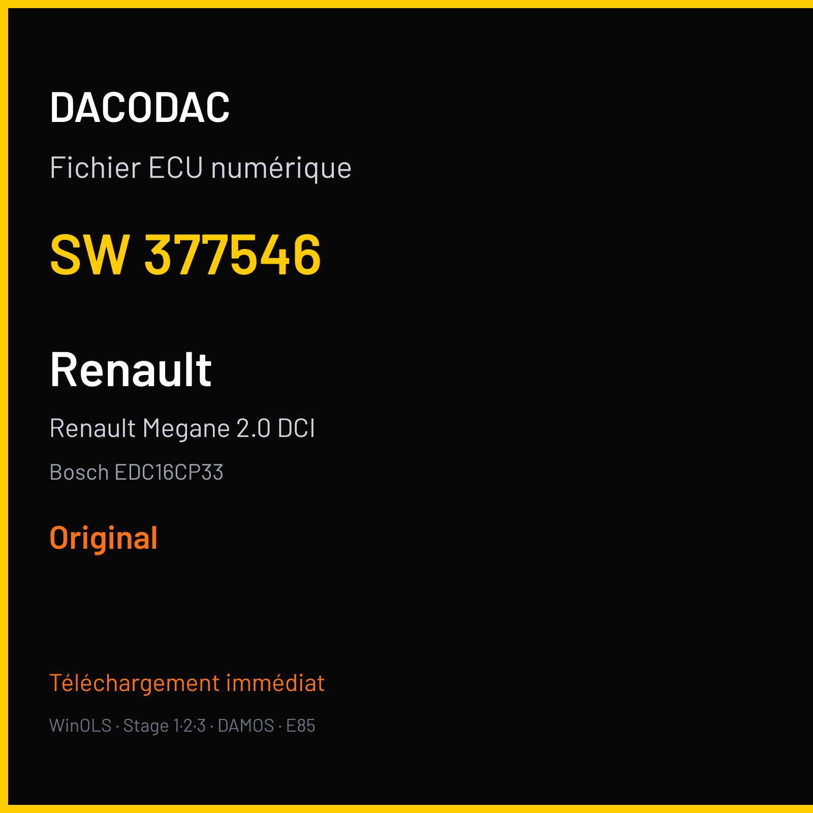 Renault Megane 2.0 DCI (2006) — Bosch EDC16CP33 — 377546 — Original
