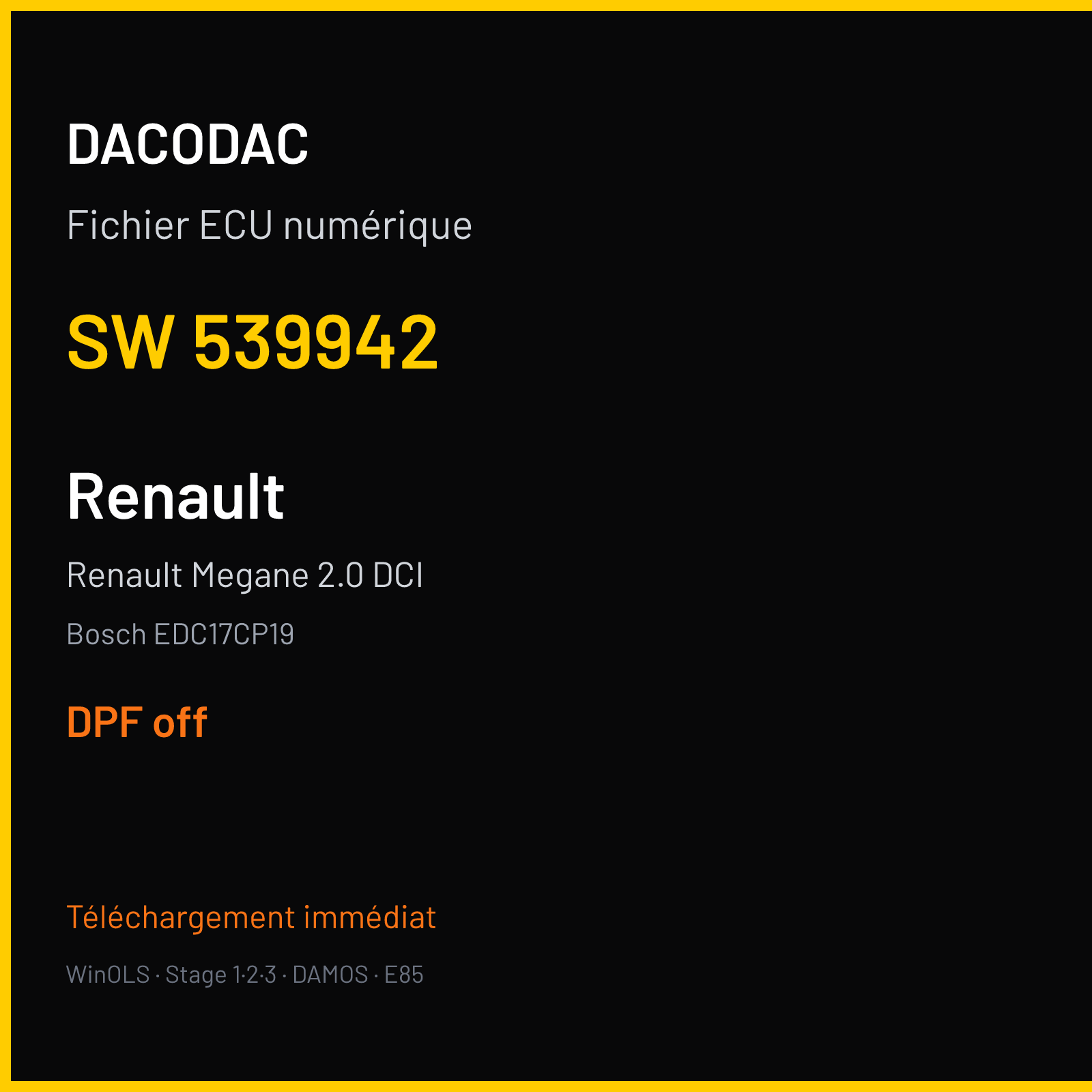 Renault Megane 2.0 DCI (2014) — Bosch EDC17CP19 — 539942 — DPF off