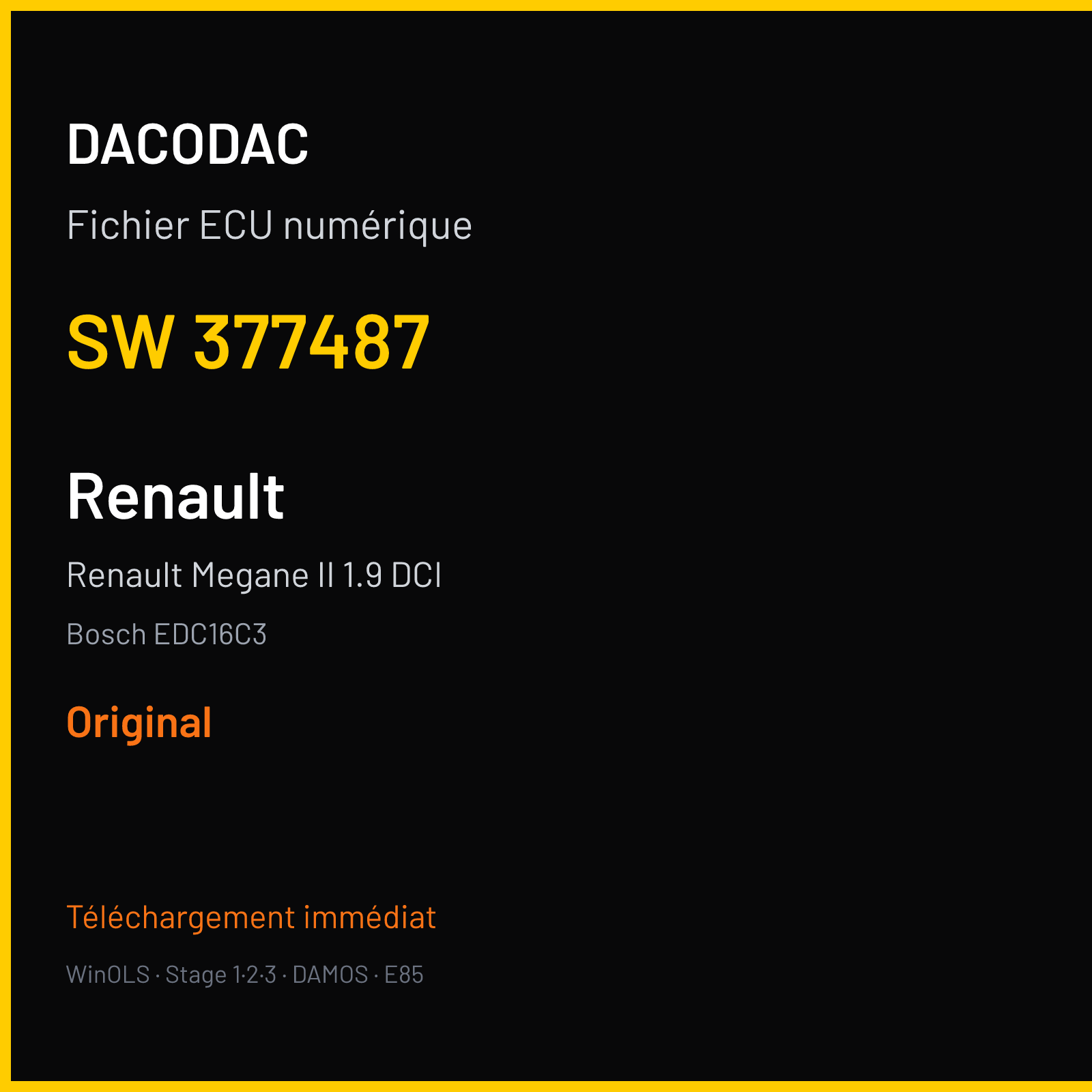 Renault Megane II 1.9 DCI (2006) — Bosch EDC16C3 — 377487 — Original