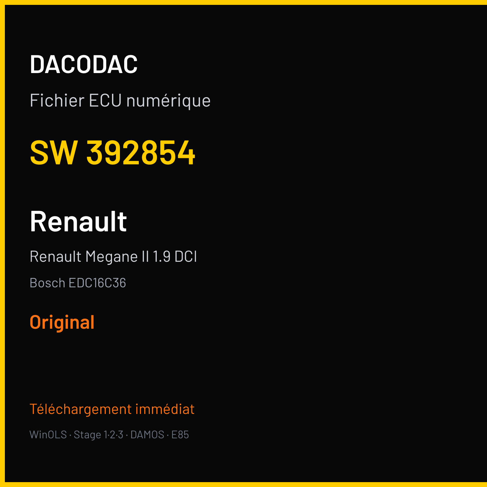Renault Megane II 1.9 DCI (2007) — Bosch EDC16C36 — 392854 — Original