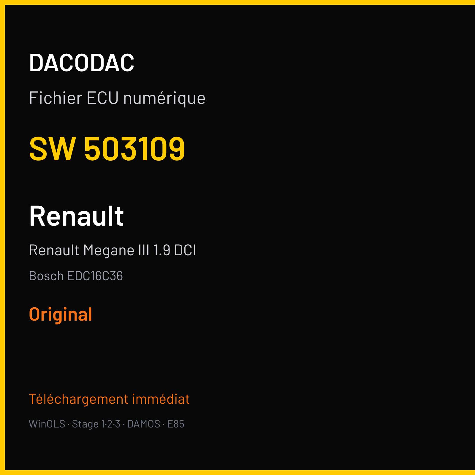 Renault Megane III 1.9 DCI (2010) — Bosch EDC16C36 — 503109 — Original