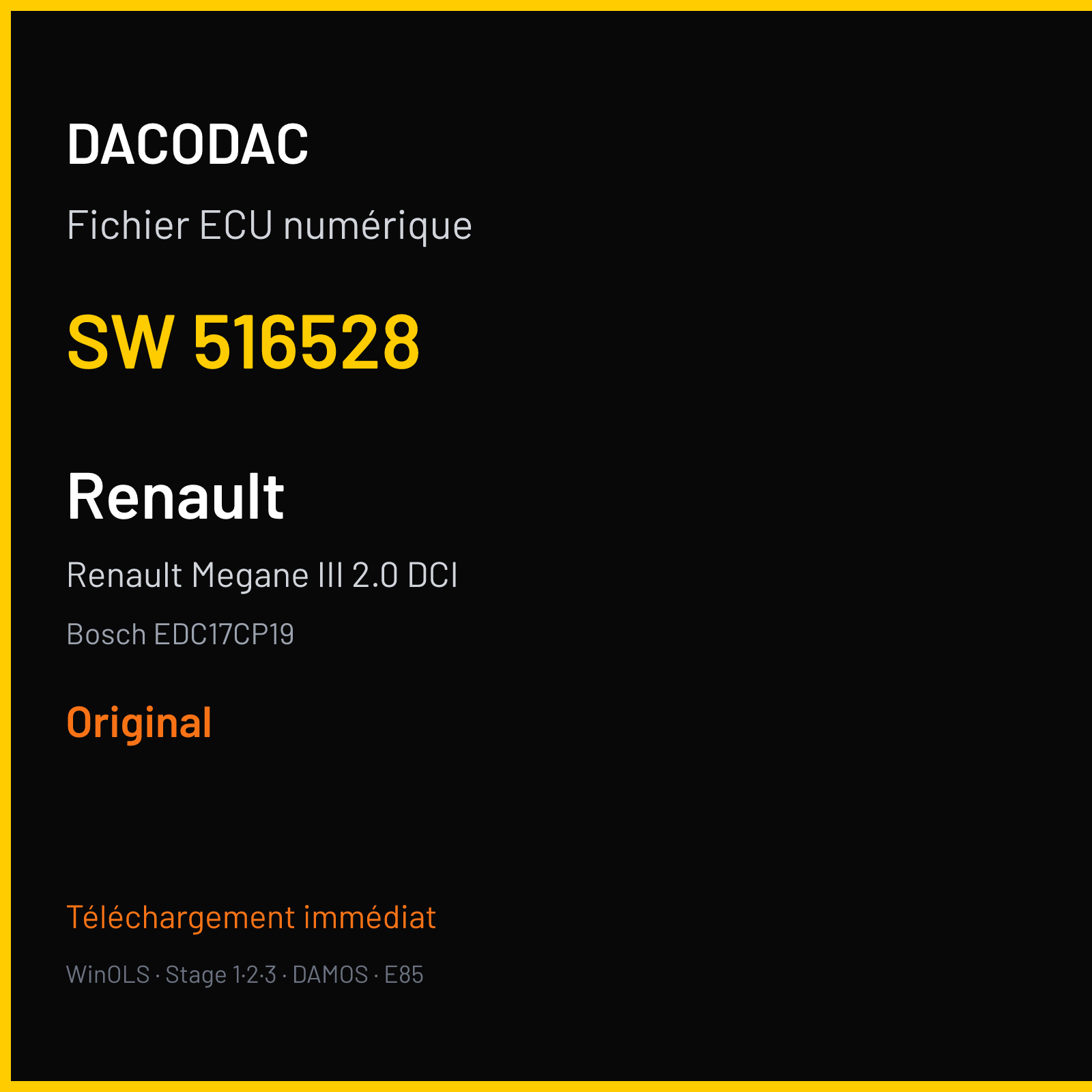 Renault Megane III 2.0 DCI (2012) — Bosch EDC17CP19 — 516528 — Original