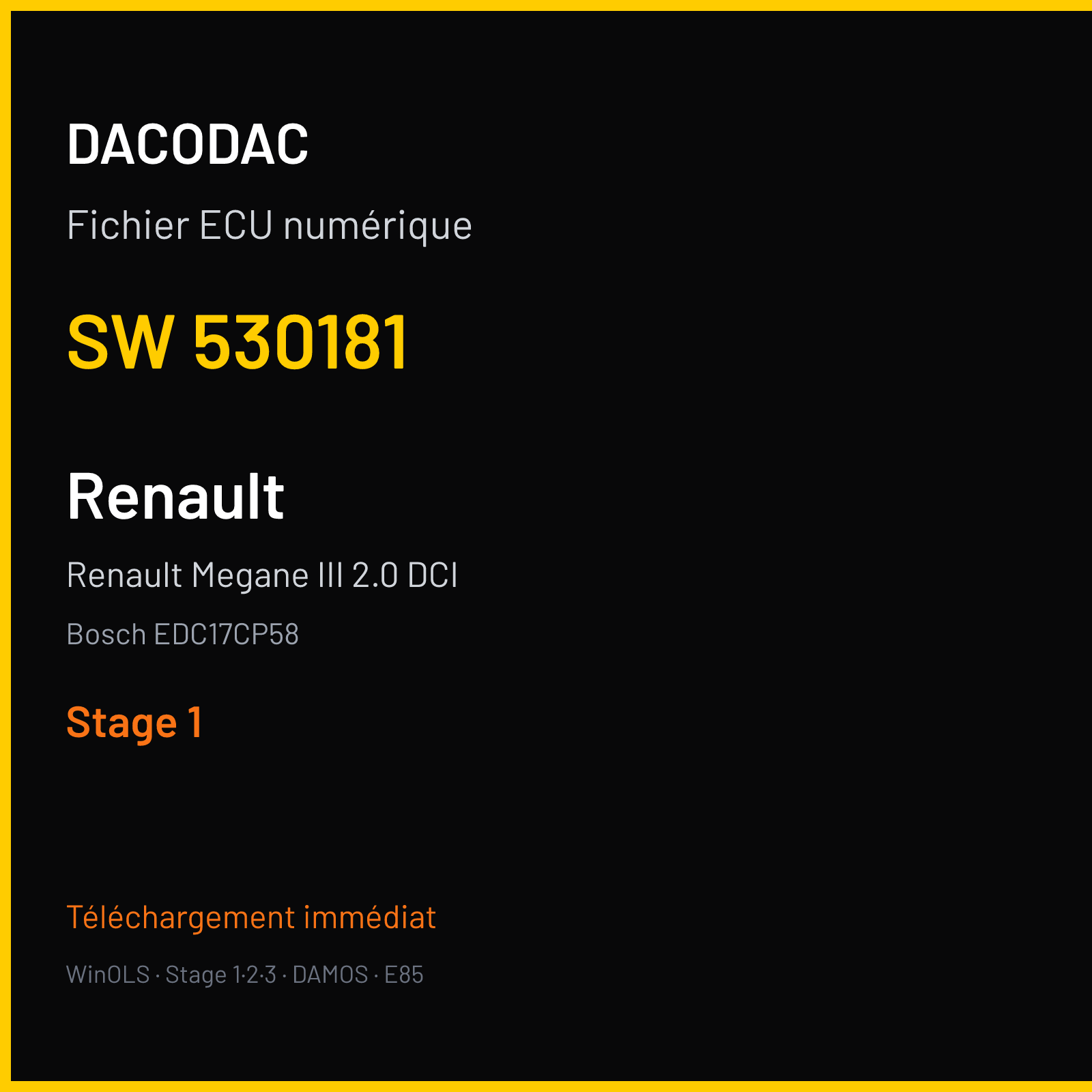 Renault Megane III 2.0 DCI (2013) — Bosch EDC17CP58 — 530181 — Stage 1
