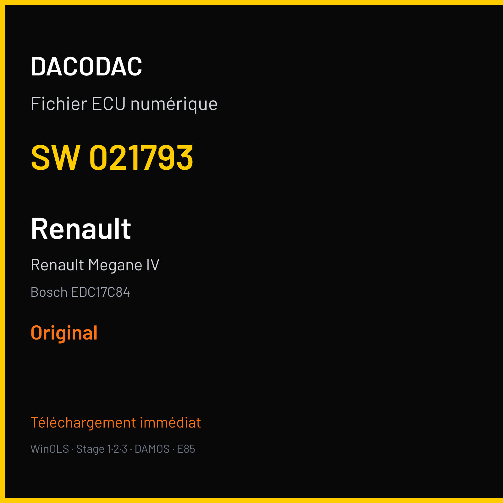 Renault Megane IV (2017) — Bosch EDC17C84 — 021793 — Original