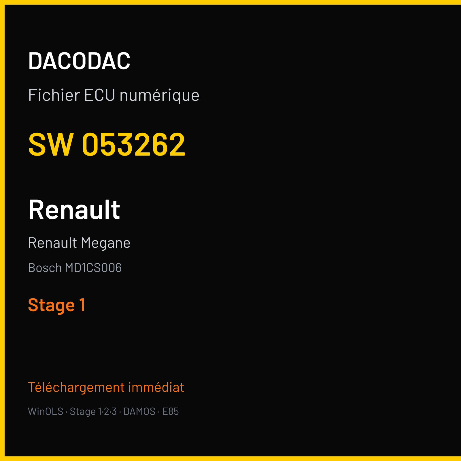 Renault Megane — Bosch MD1CS006 — 053262 — Stage 1
