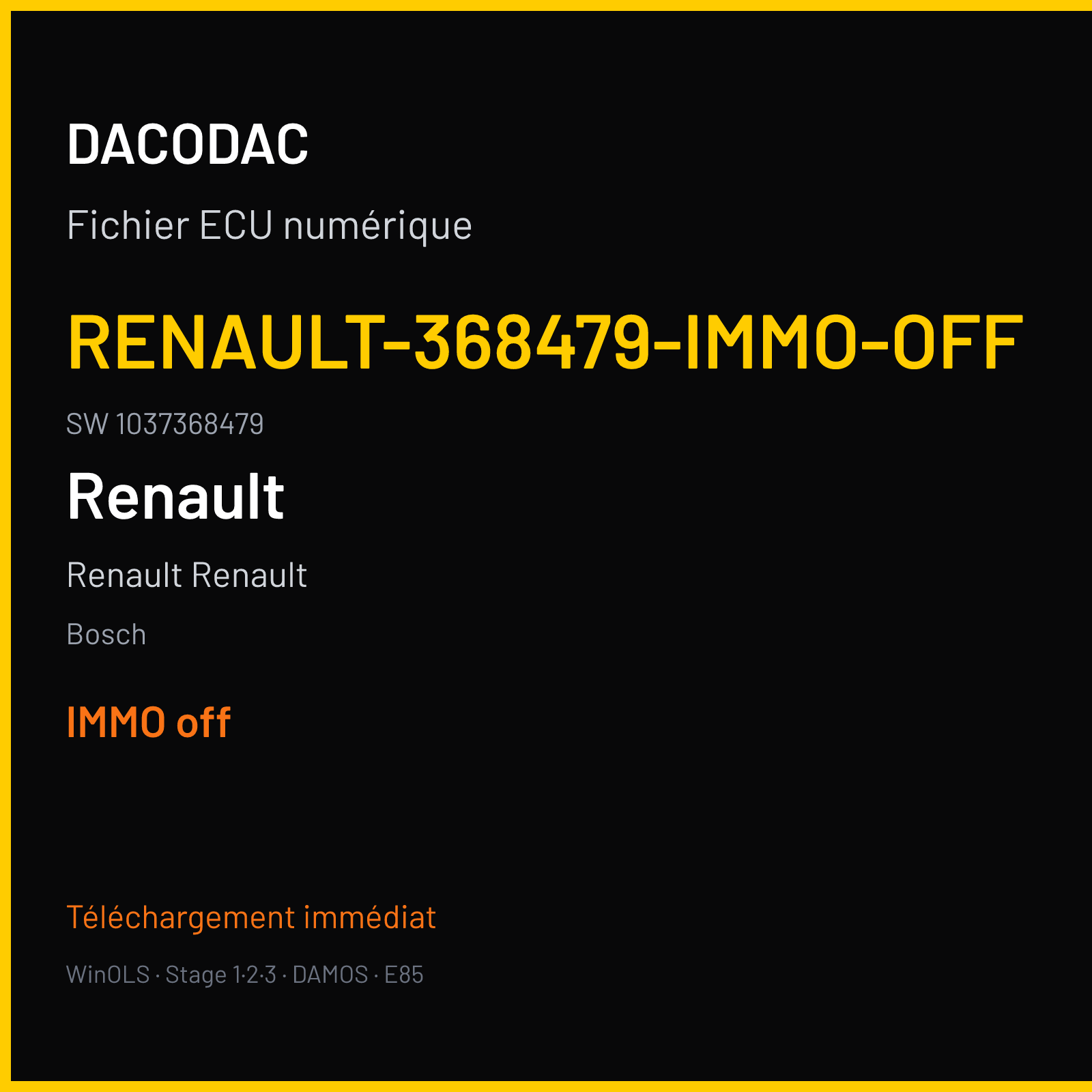 Renault Renault — Bosch — RENAULT-368479-IMMO-OFF · 1037368479 — IMMO off