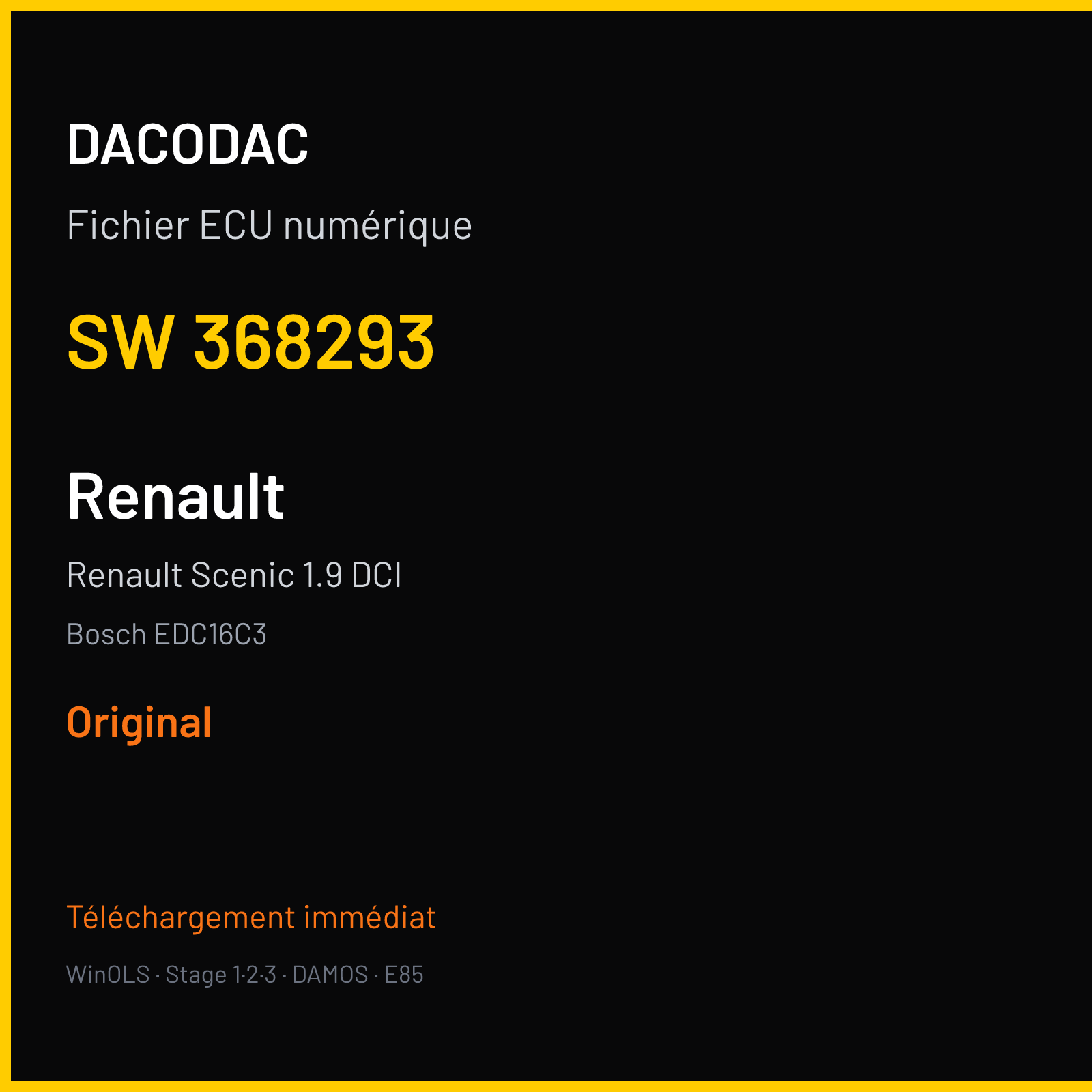 Renault Scenic 1.9 DCI (2003) — Bosch EDC16C3 — 368293 — Original