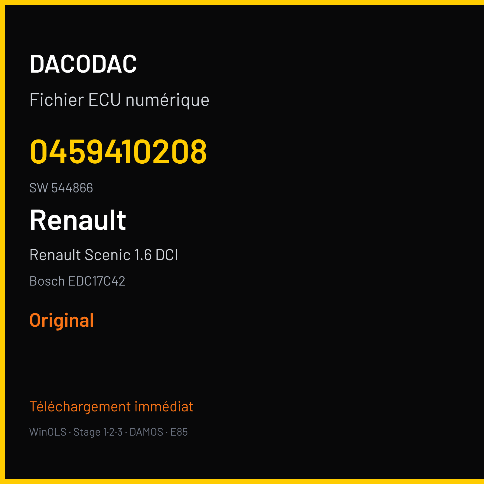 Renault Scenic 1.6 DCI (2015) — Bosch EDC17C42 — 0459410208 · 544866 — Original