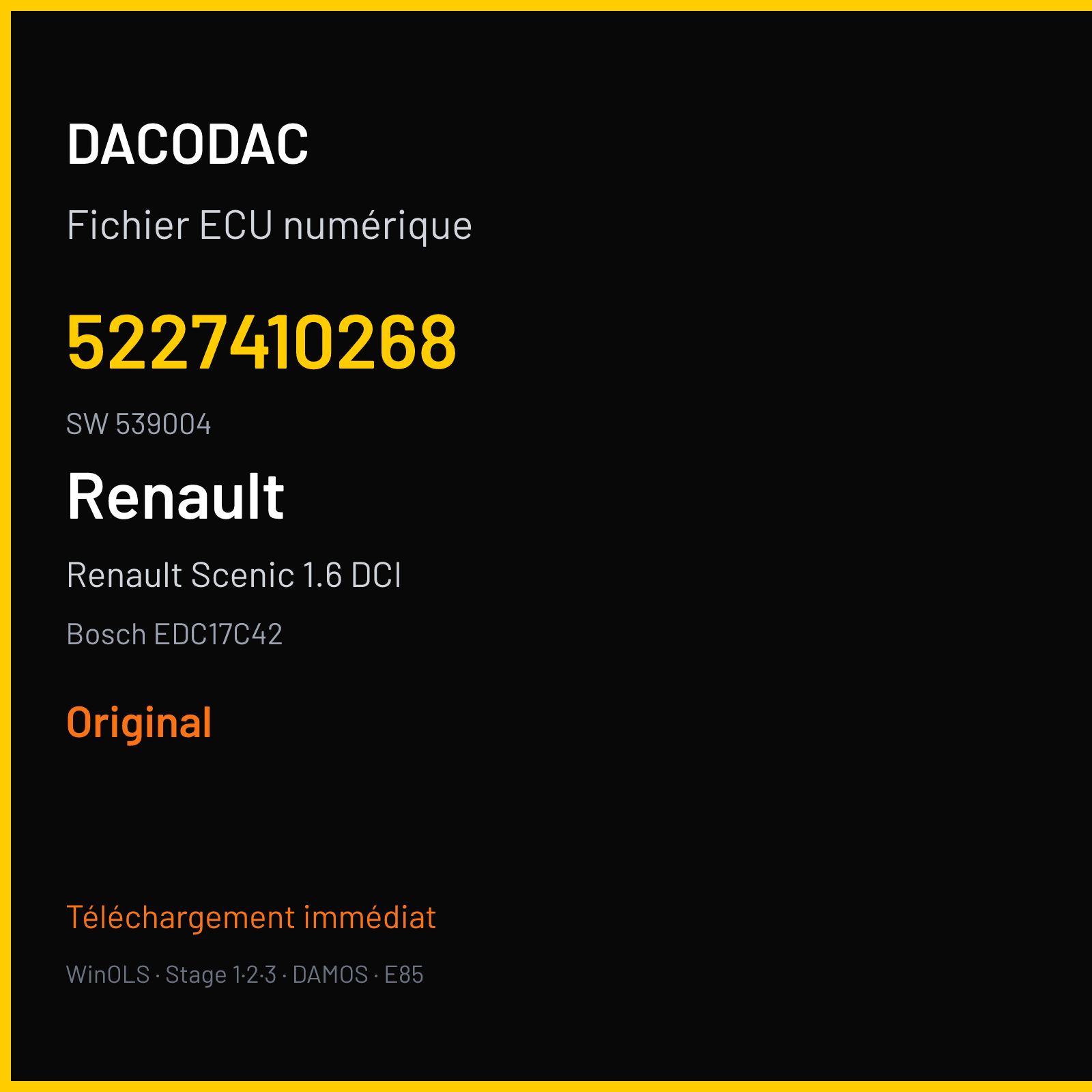 Renault Scenic 1.6 DCI (2014) — Bosch EDC17C42 — 5227410268 · 539004 — Original