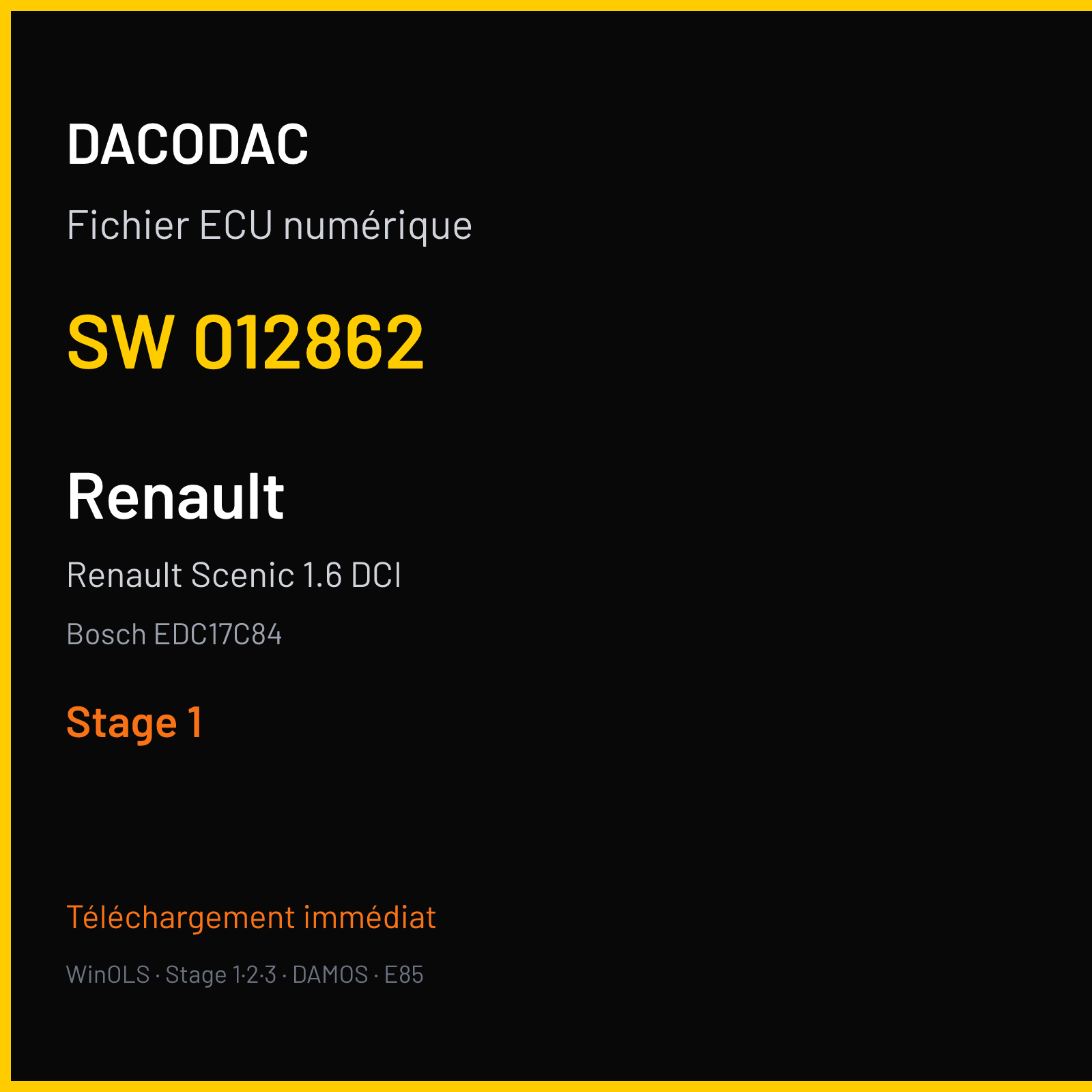 Renault Scenic 1.6 DCI (2017) — Bosch EDC17C84 — 012862 — Stage 1