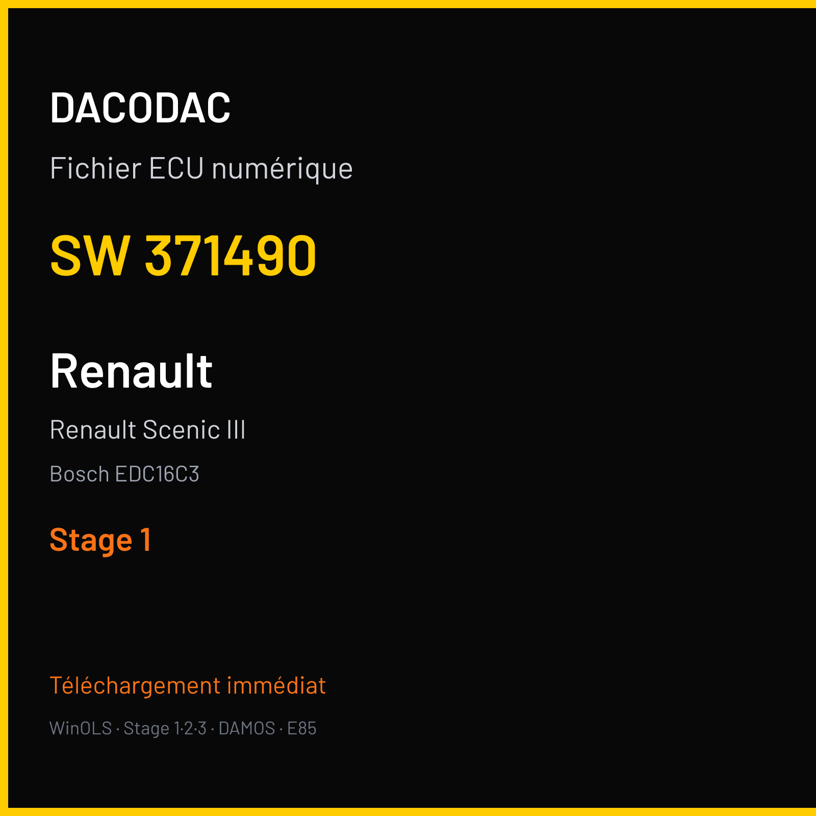 Renault Scenic III (2004) — Bosch EDC16C3 — 371490 — Stage 1