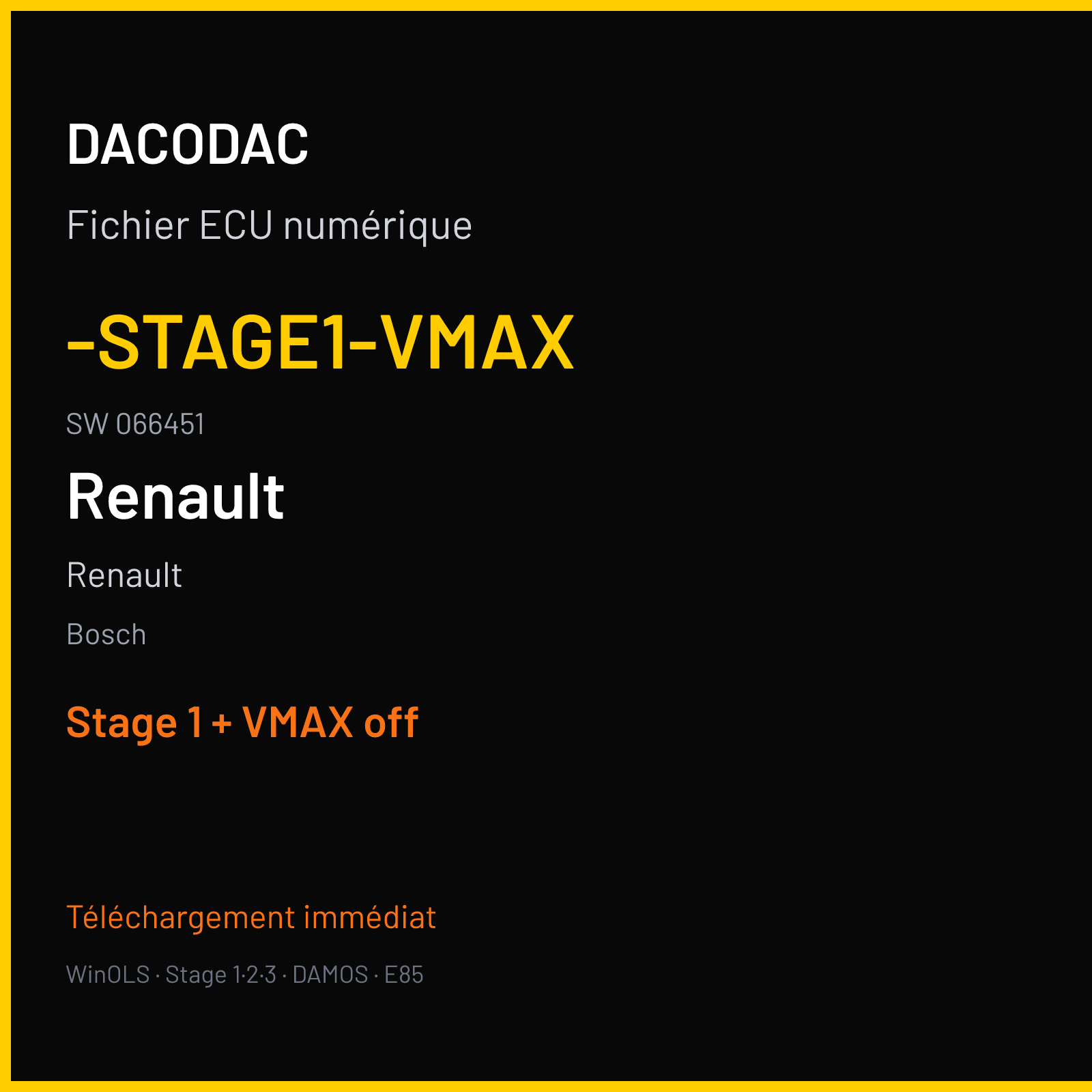 Renault — Bosch — -STAGE1-VMAX · 066451 — Stage 1 + VMAX off
