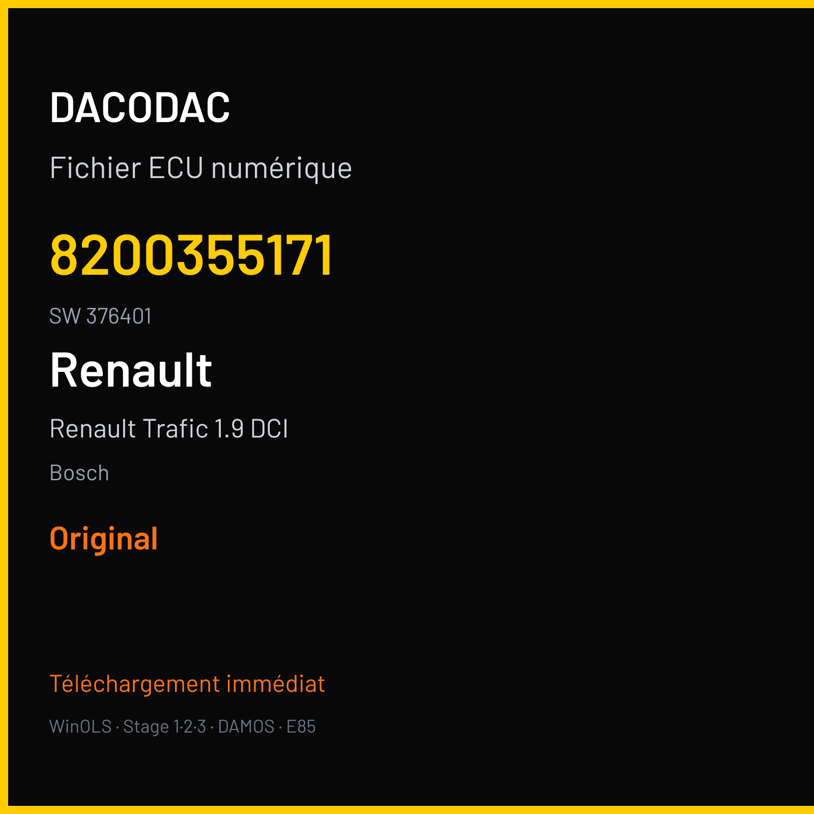 Renault Trafic 1.9 DCI (2006) — Bosch — 8200355171 · 376401 — Original
