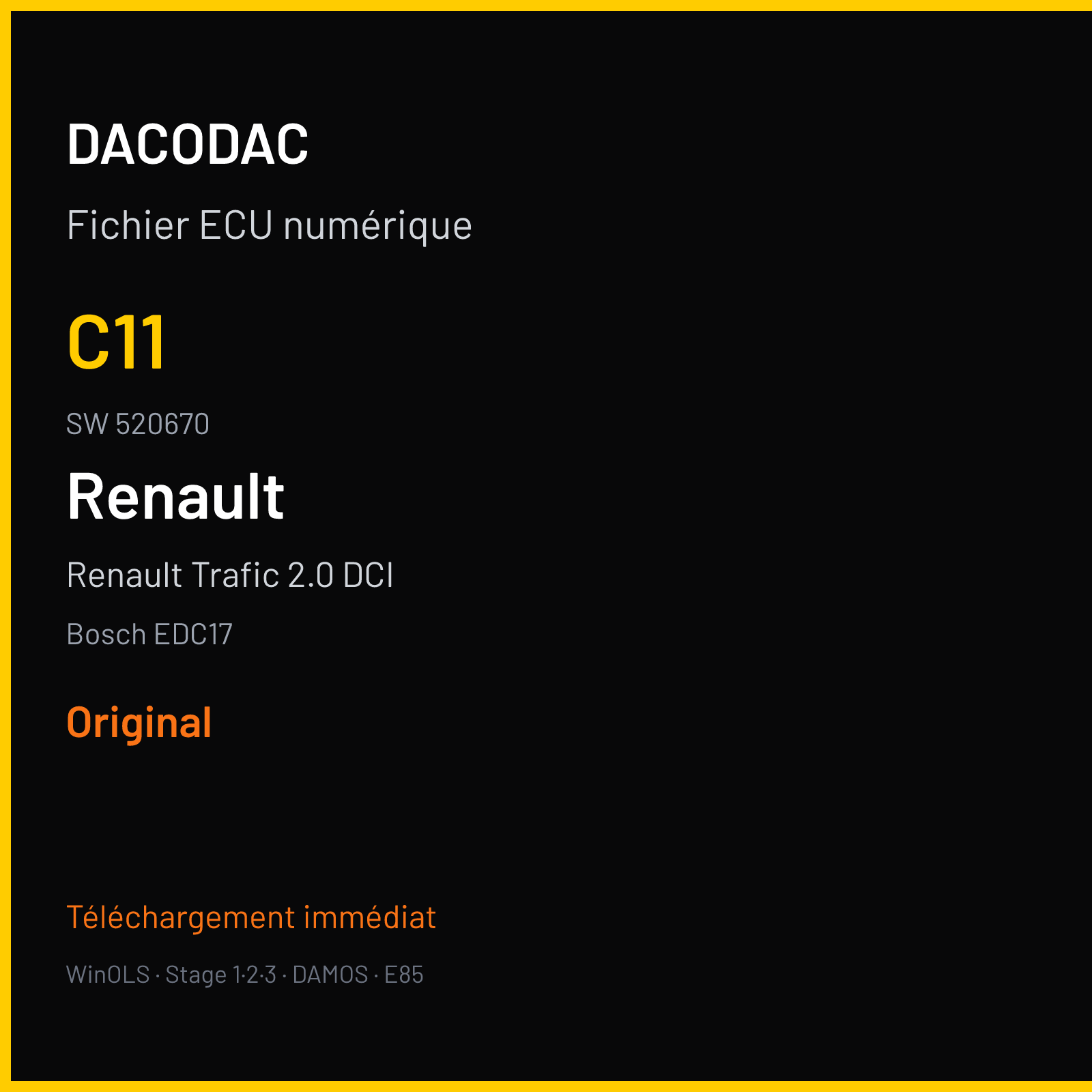 Renault Trafic 2.0 DCI (2011) — Bosch EDC17 — C11 · 520670 — Original
