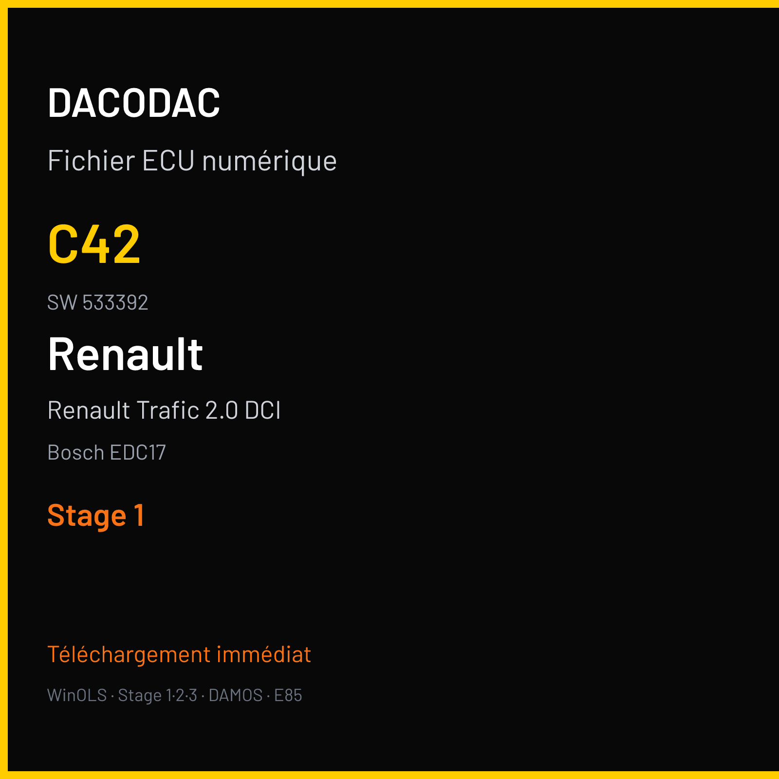 Renault Trafic 2.0 DCI (2013) — Bosch EDC17 — C42 · 533392 — Stage 1