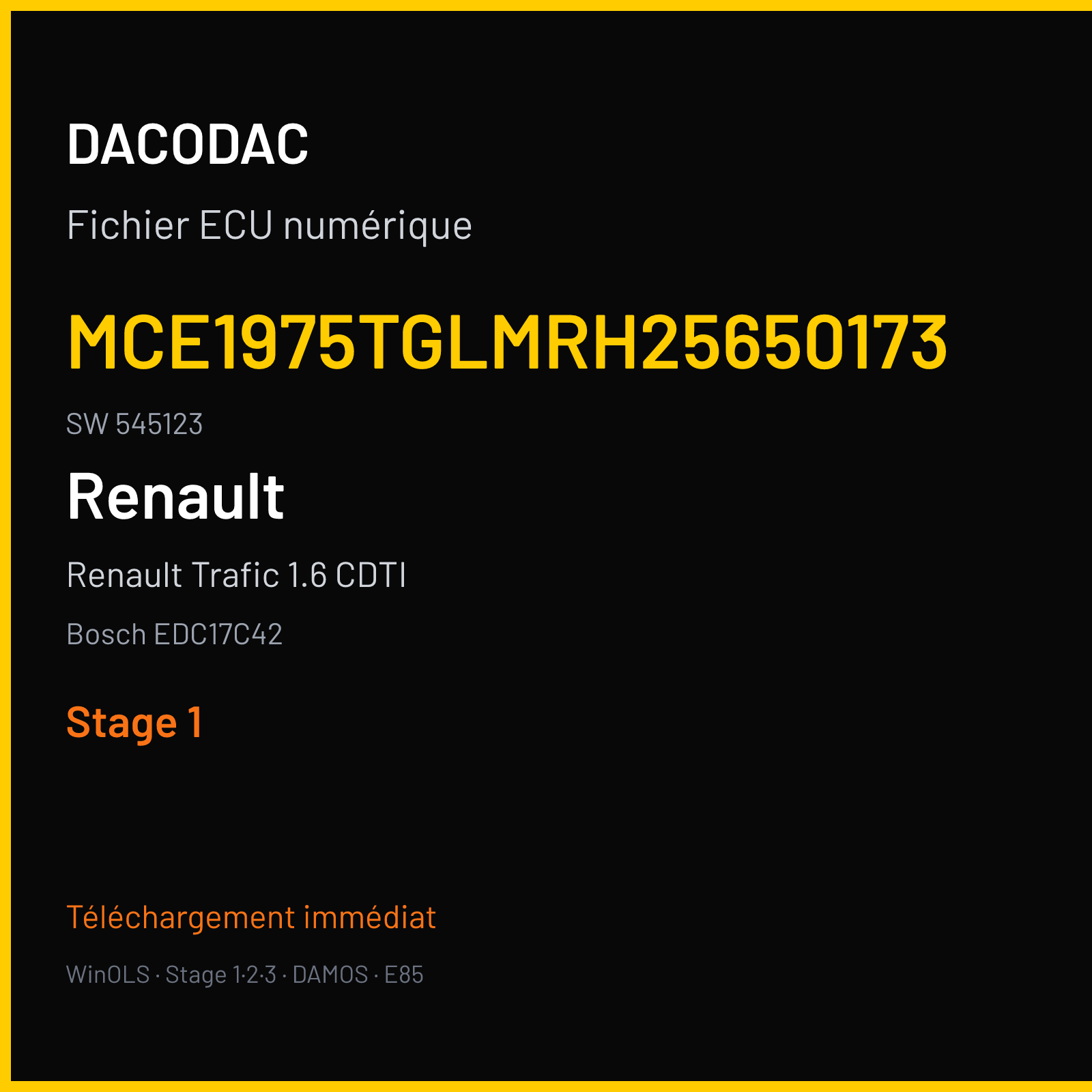 Renault Trafic 1.6 CDTI (2015) — Bosch EDC17C42 — MCE1975TGLMRH25650173 · 545123 — Stage 1