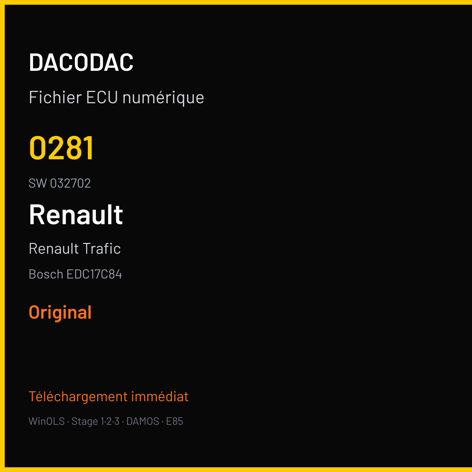 Renault Trafic (2014) — Bosch EDC17C84 — 0281 · 032702 — Original