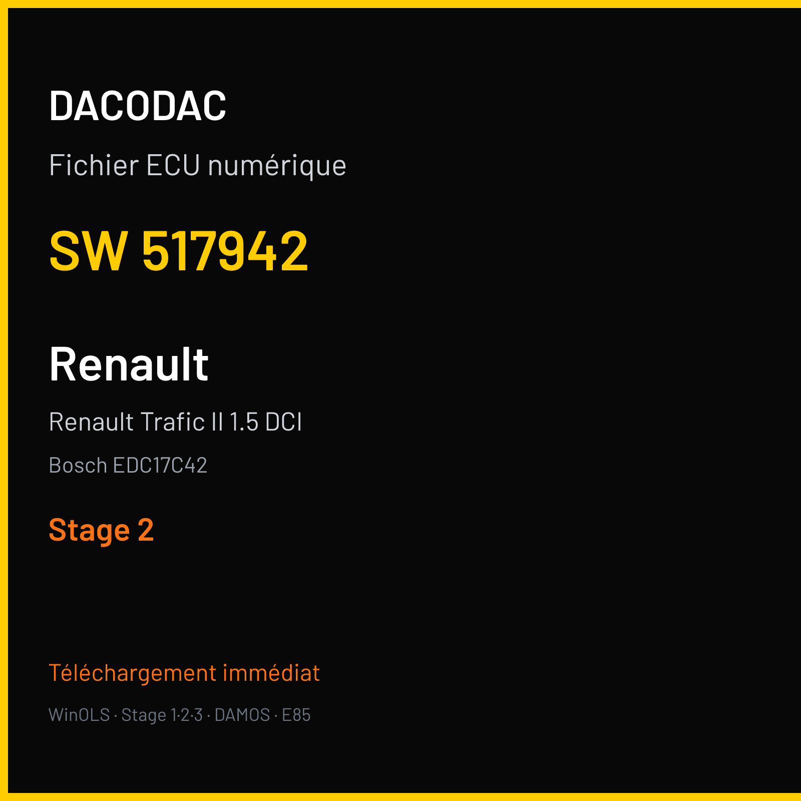 Renault Trafic II 1.5 DCI — Bosch EDC17C42 — 517942 — Stage 2