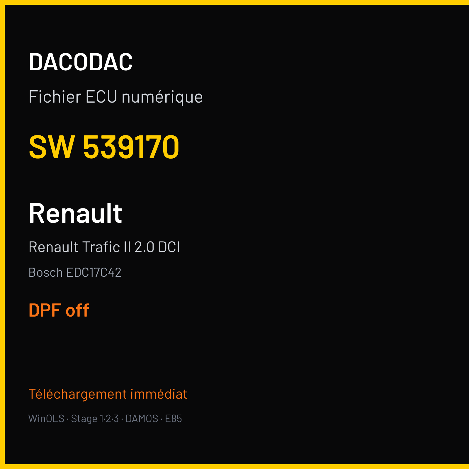 Renault Trafic II 2.0 DCI — Bosch EDC17C42 — 539170 — DPF off