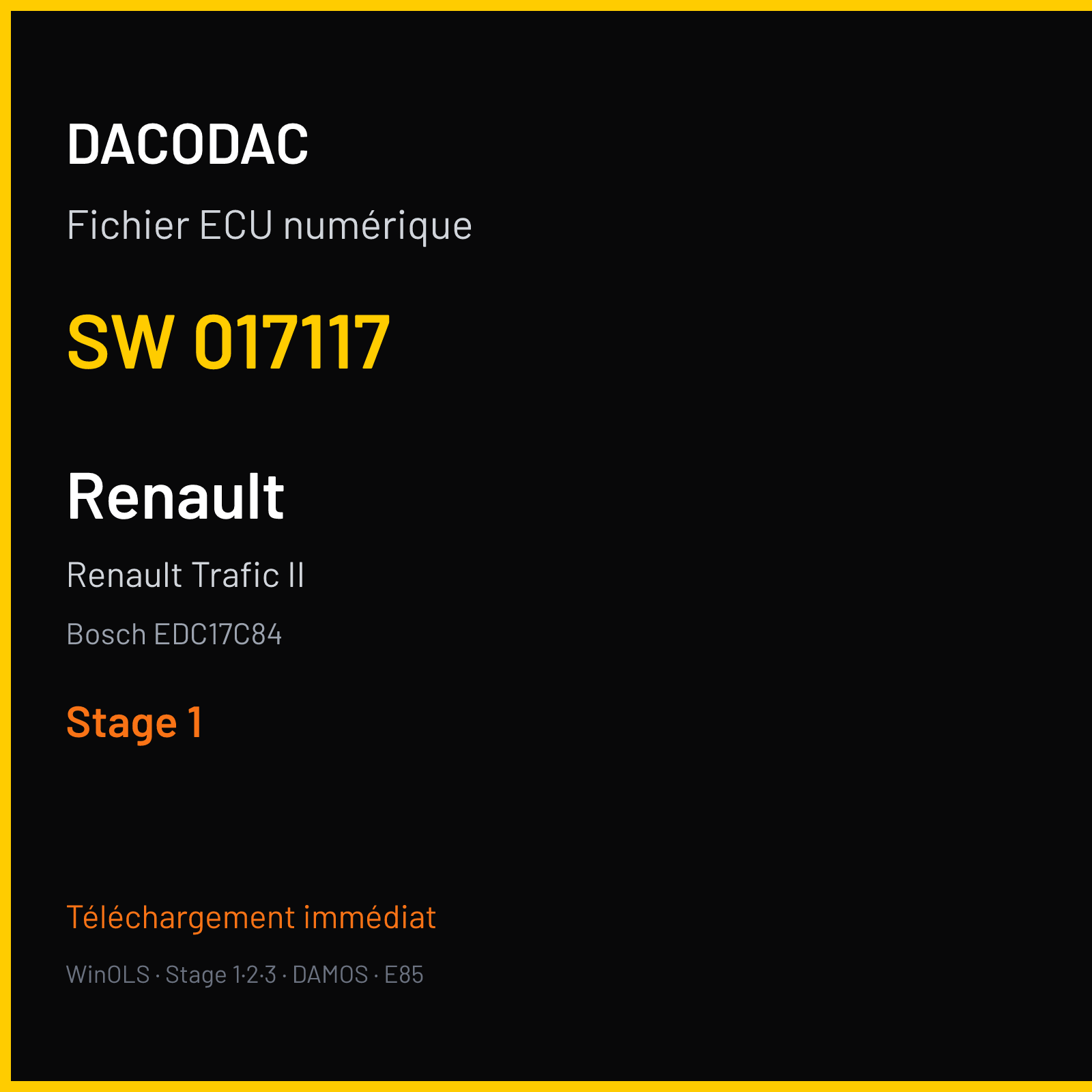 Renault Trafic II — Bosch EDC17C84 — 017117 — Stage 1