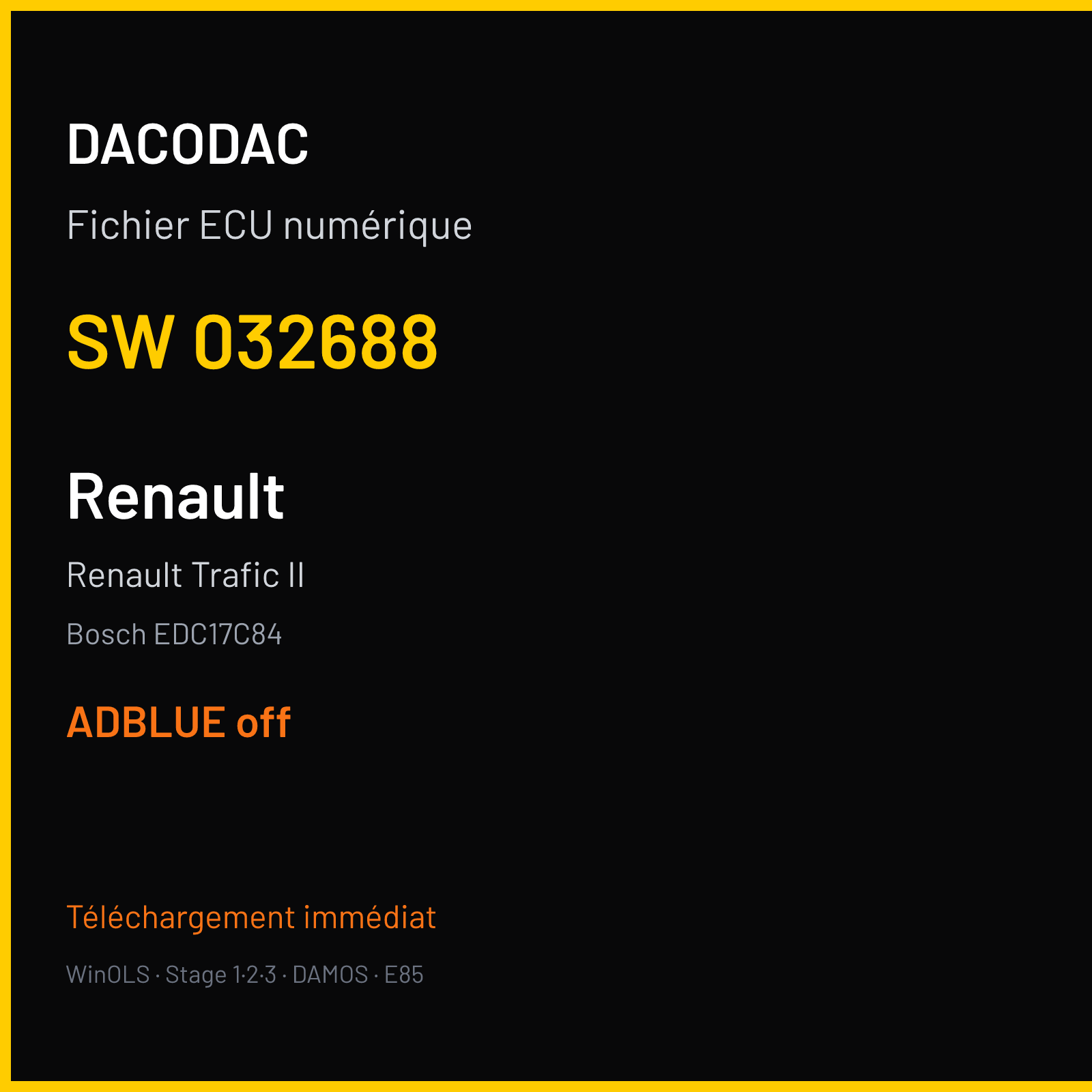 Renault Trafic II (2019) — Bosch EDC17C84 — 032688 — ADBLUE off