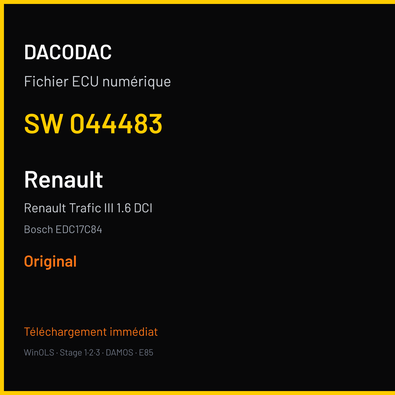 Renault Trafic III 1.6 DCI (2016) — Bosch EDC17C84 — 044483 — Original