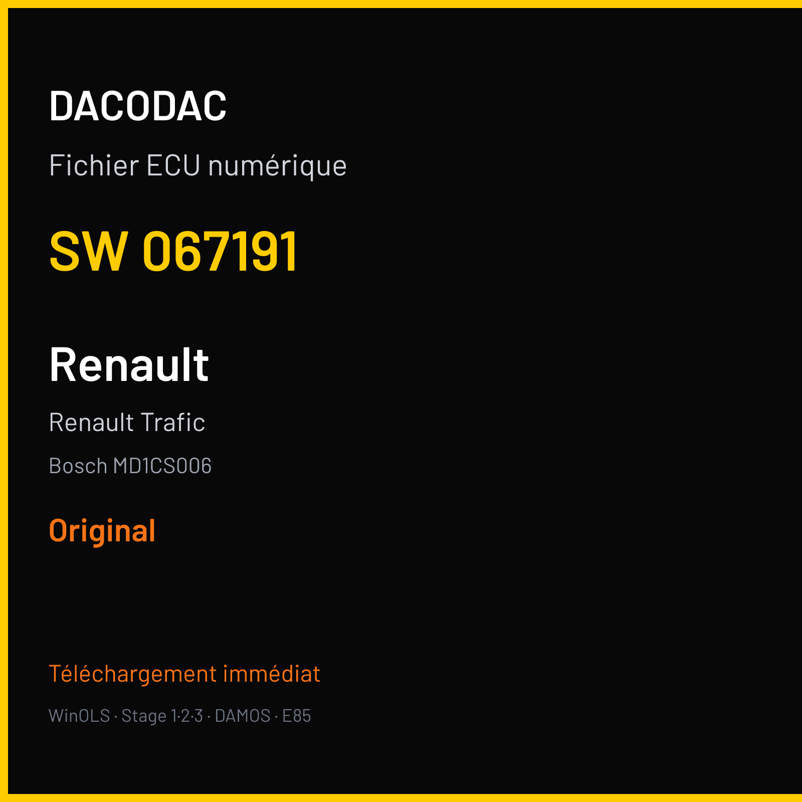 Renault Trafic (2019) — Bosch MD1CS006 — 067191 — Original