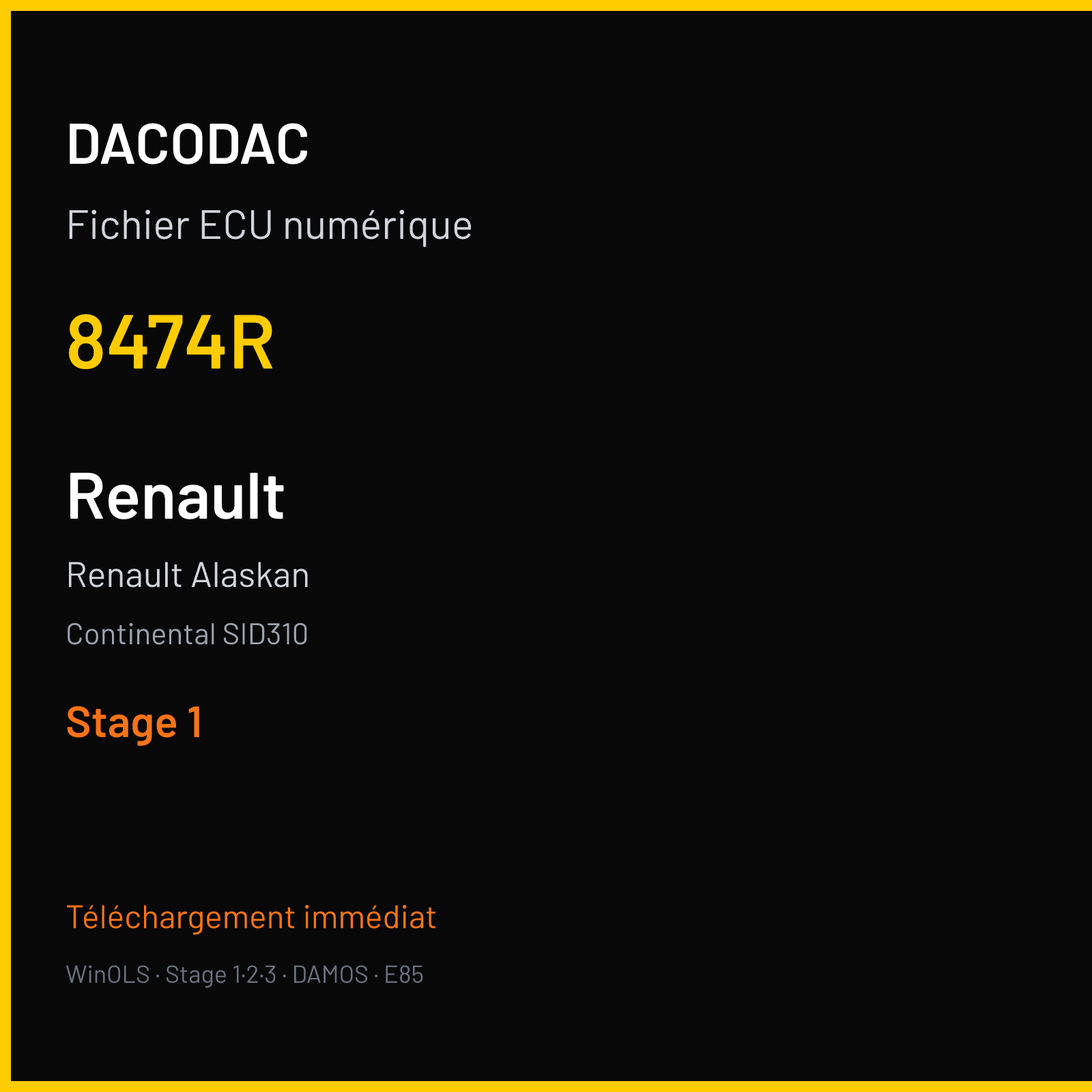Renault Alaskan (2019) — Continental SID310 — 8474R — Stage 1
