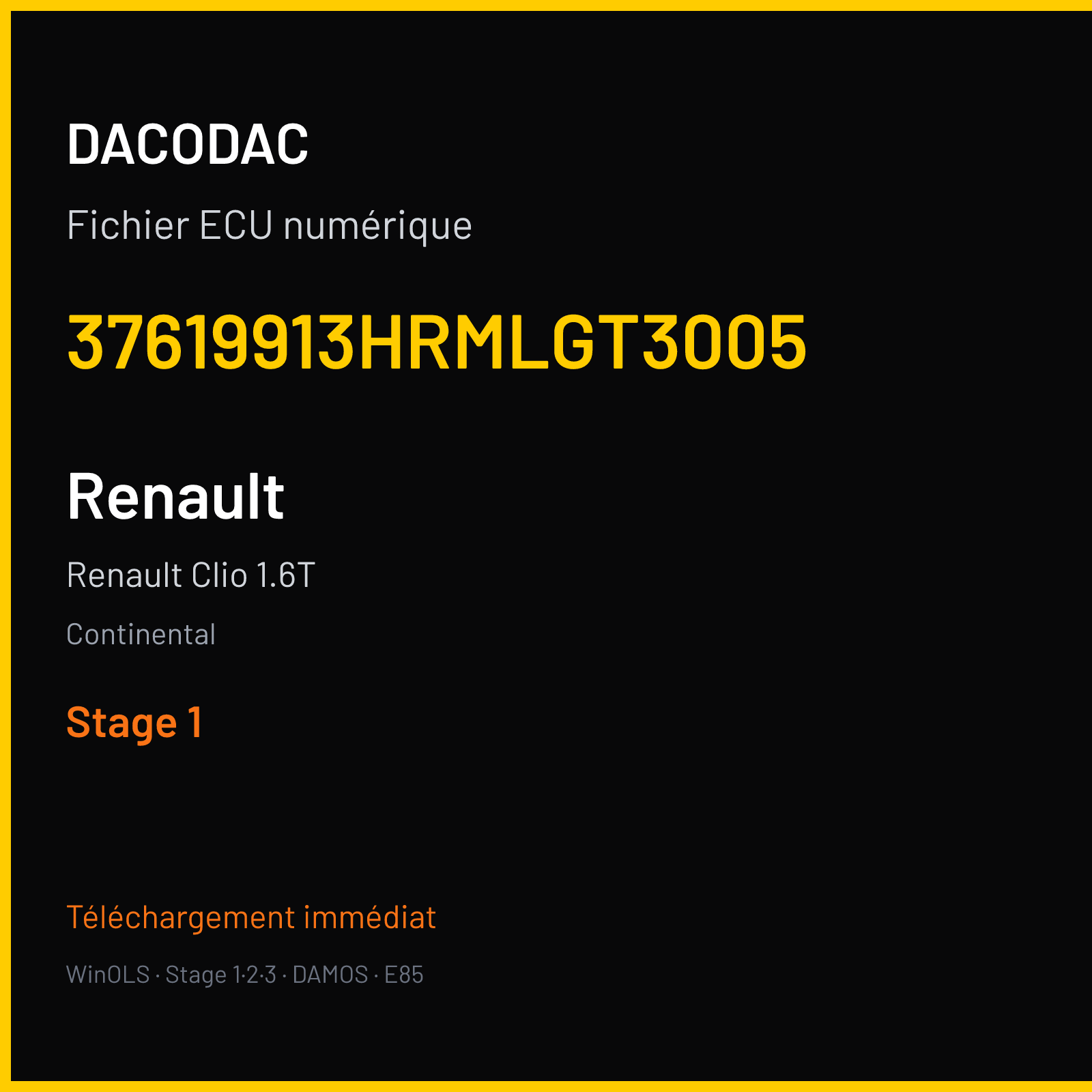 Renault Clio 1.6T (2017) — Continental — 37619913HRMLGT3005 — Stage 1