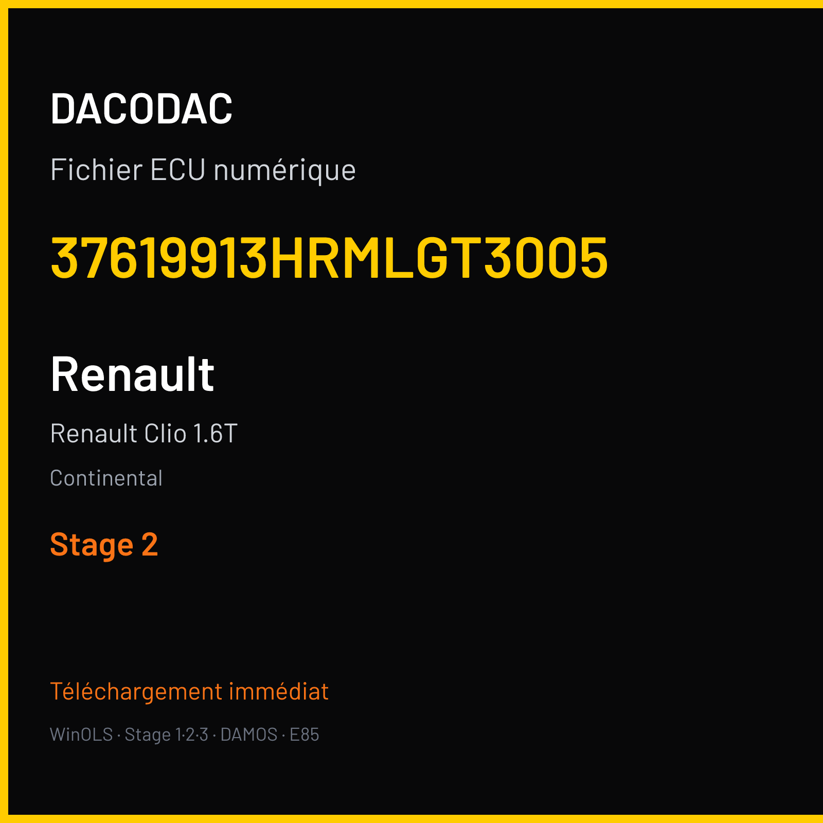 Renault Clio 1.6T (2018) — Continental — 37619913HRMLGT3005 — Stage 2