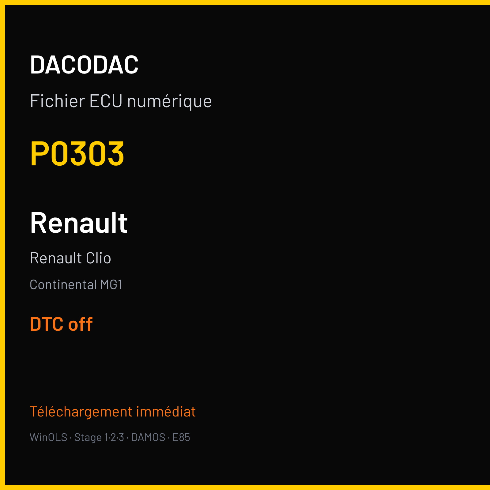 Renault Clio (2007) — Continental MG1 — P0303 — DTC off
