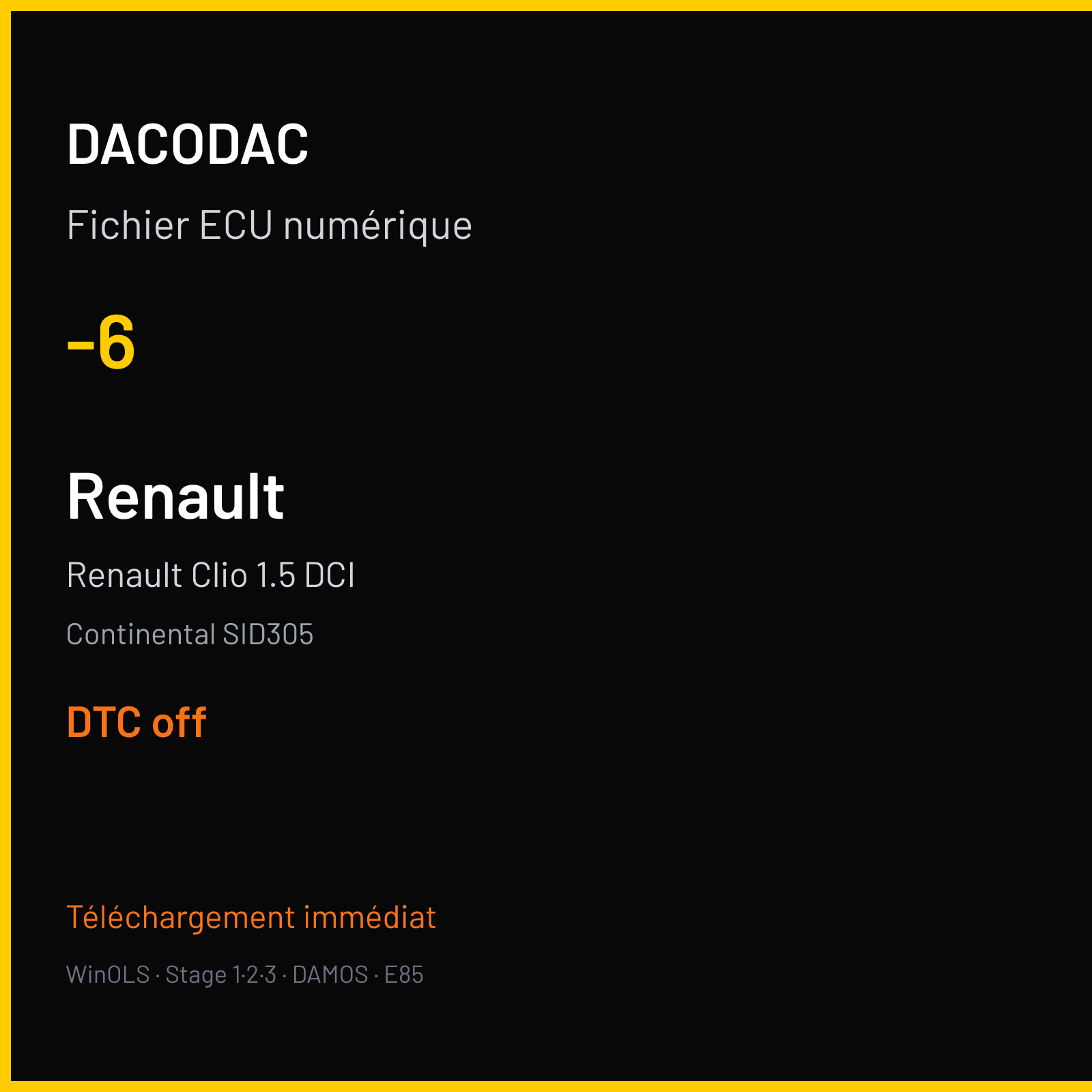 Renault Clio 1.5 DCI (2010) — Continental SID305 — -6 — DTC off