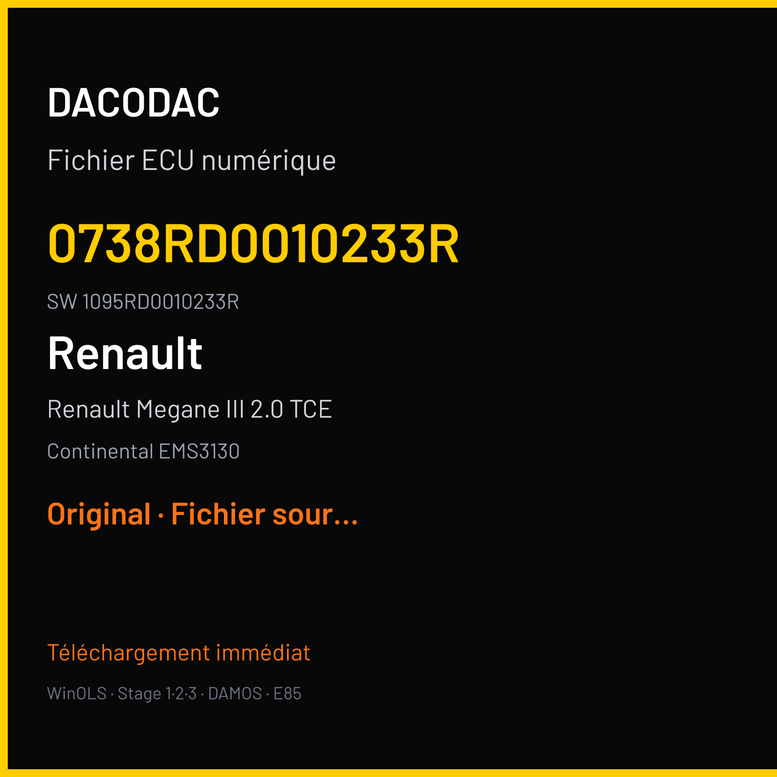 Renault Megane III 2.0 TCE (2010) — Continental EMS3130 — 0738RD0010233R · 1095RD0010233R — Original