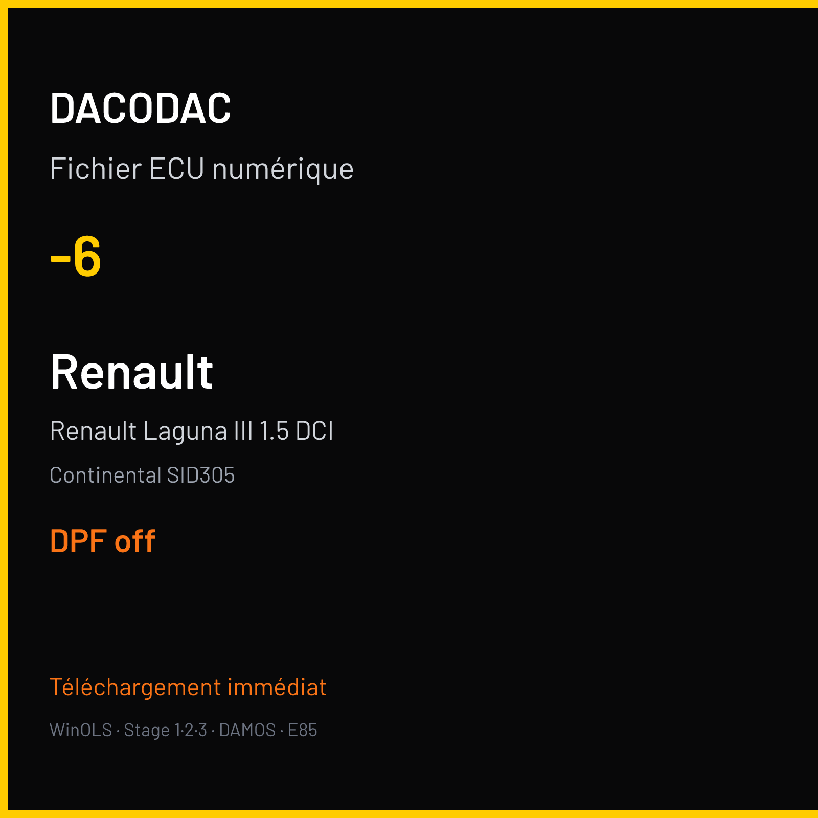 Renault Laguna III 1.5 DCI (2014) — Continental SID305 — -6 — DPF off