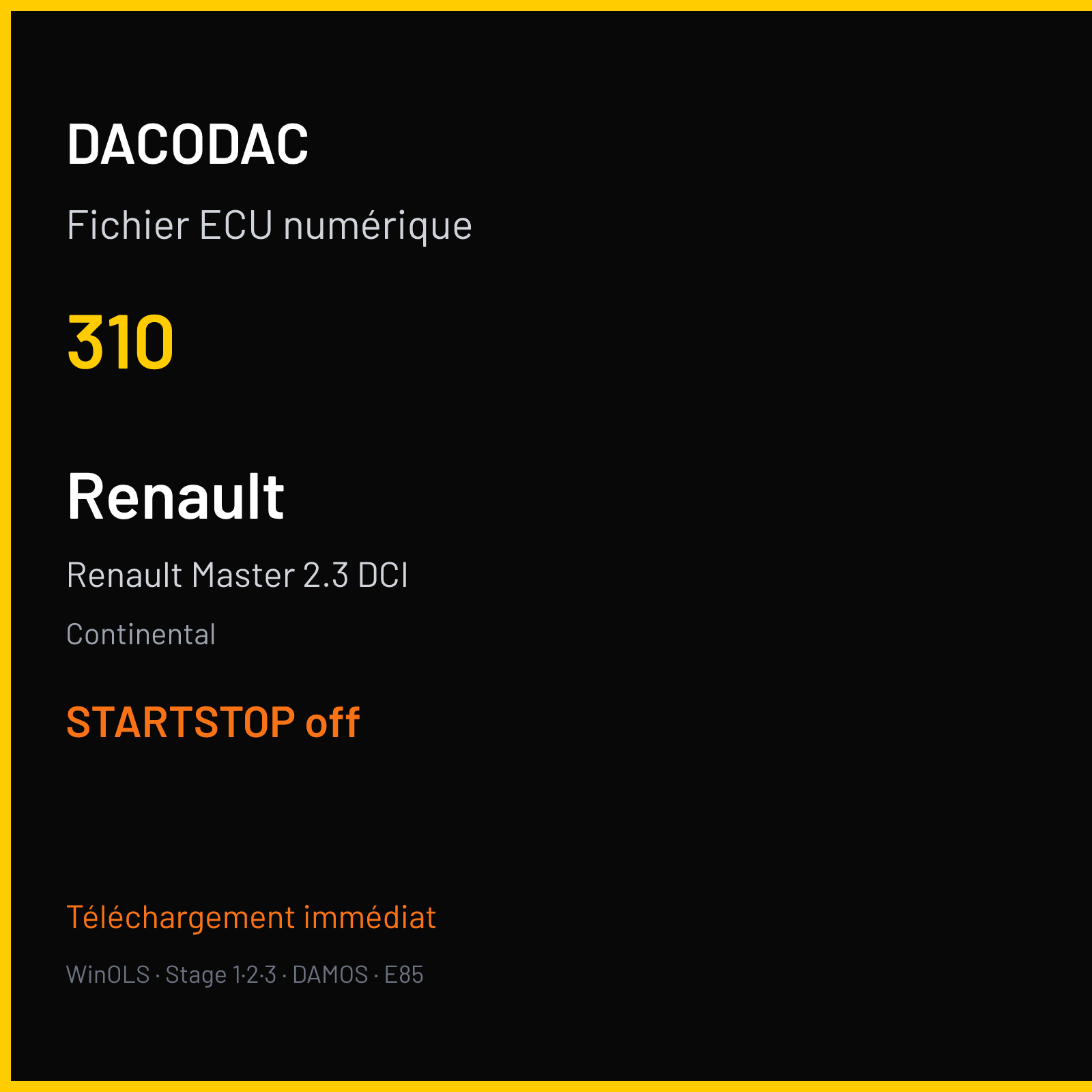 Renault Master 2.3 DCI (2017) — Continental — 310 — STARTSTOP off