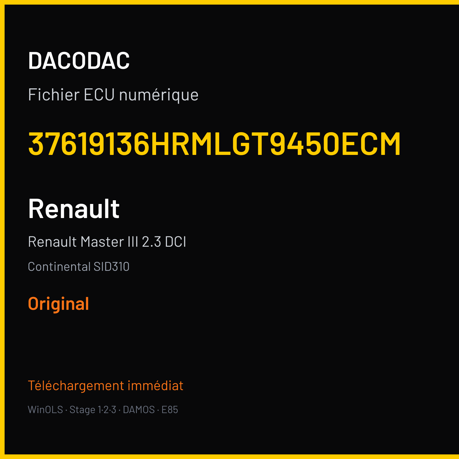 Renault Master III 2.3 DCI (2016) — Continental SID310 — 37619136HRMLGT9450ECM — Original