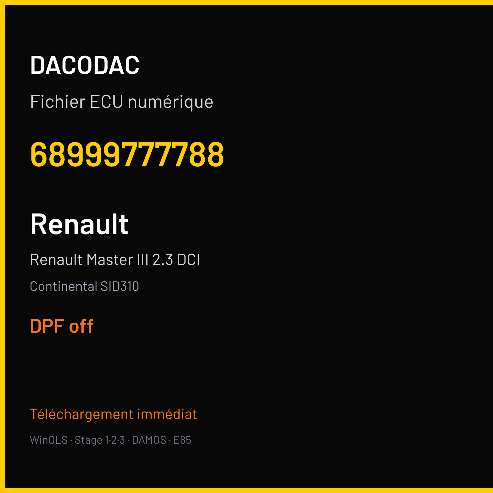 Renault Master III 2.3 DCI — Continental SID310 — 68999777788 — DPF off