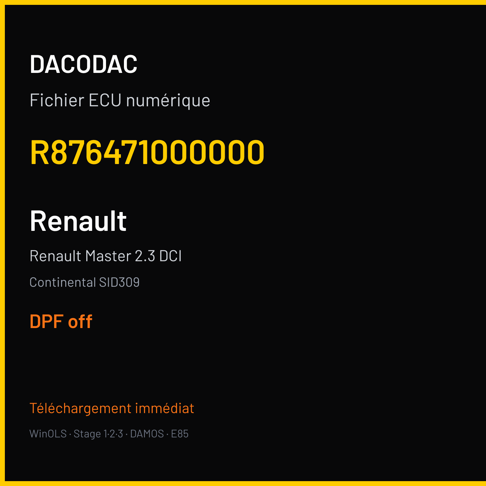 Renault Master 2.3 DCI (2014) — Continental SID309 — R876471000000 — DPF off